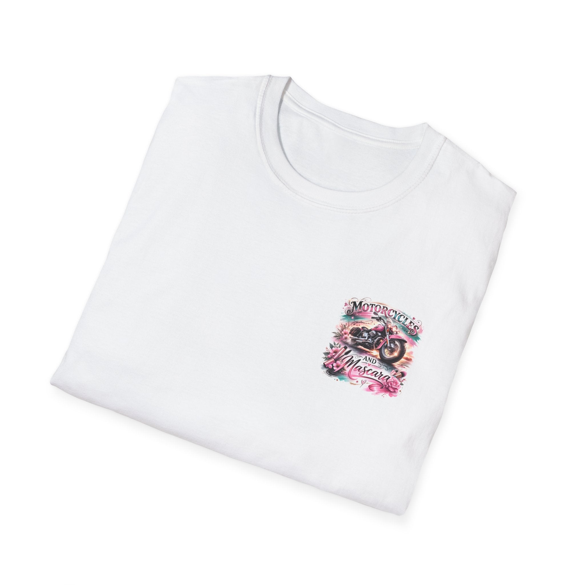 Motorcycles and Mascara Tee — Women's Biker Floral Graphic T-Shirt
