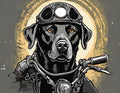Black Lab on Motorcycle