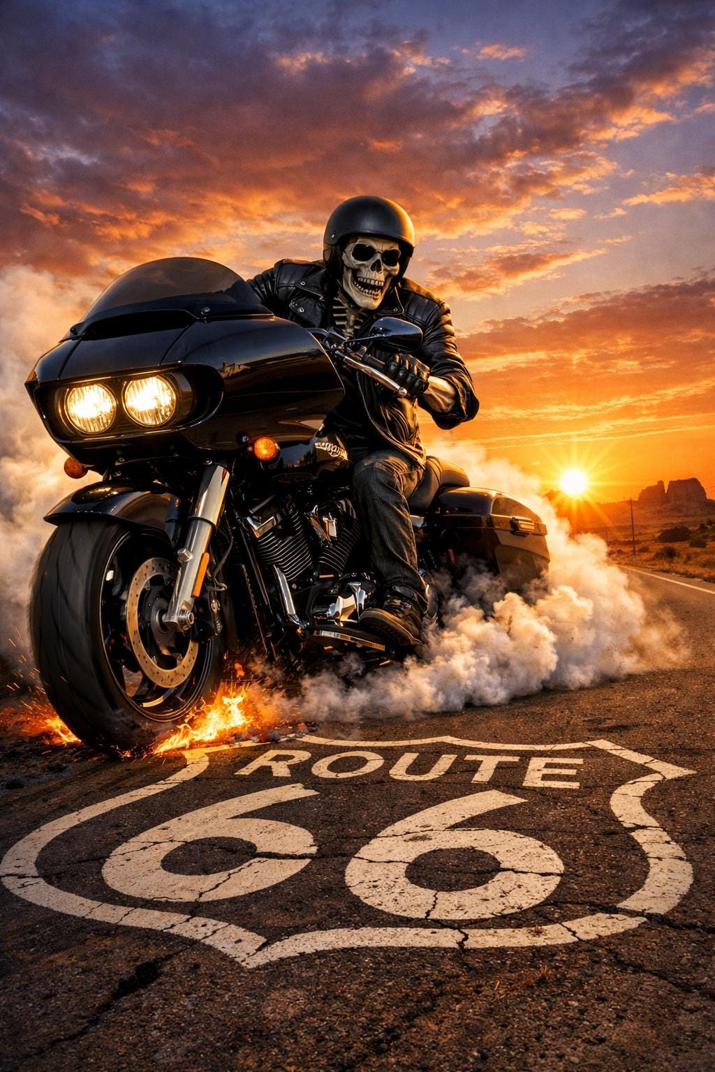 Road Glide Skull Rider on Route 66