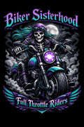 Biker Sisterhood Full Throttle Riders Purple & Teal Design