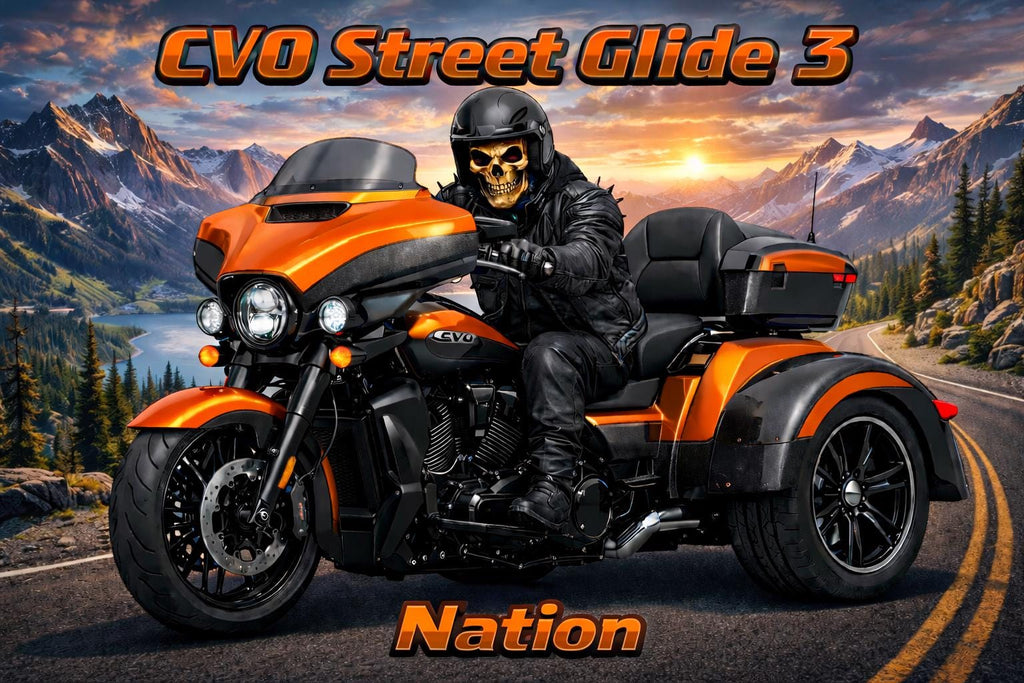 CVO Street Glide 3 Nation Dark Skull Biker Orange