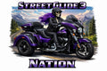 Street Glide 3 Nation Female Skull Biker Purple