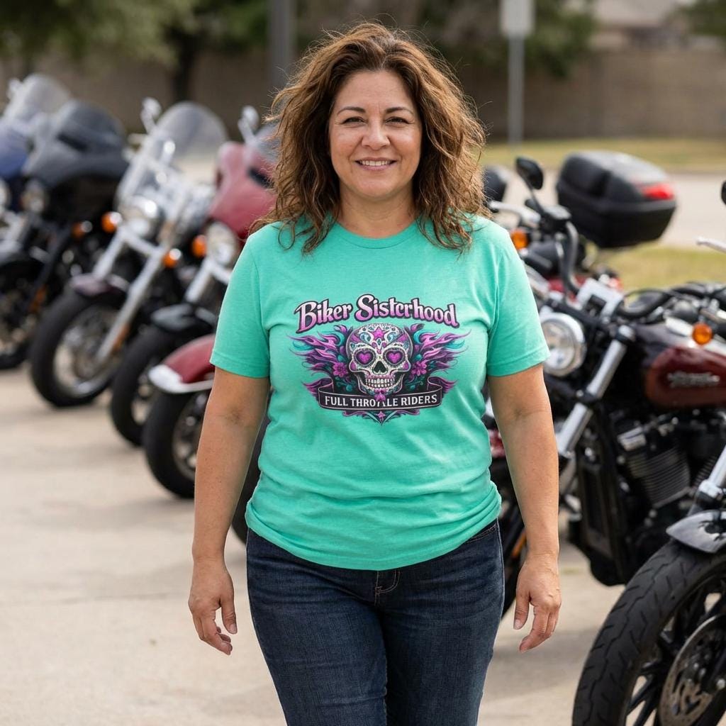Biker Sisterhood Skull Tee | Full Throttle Riders