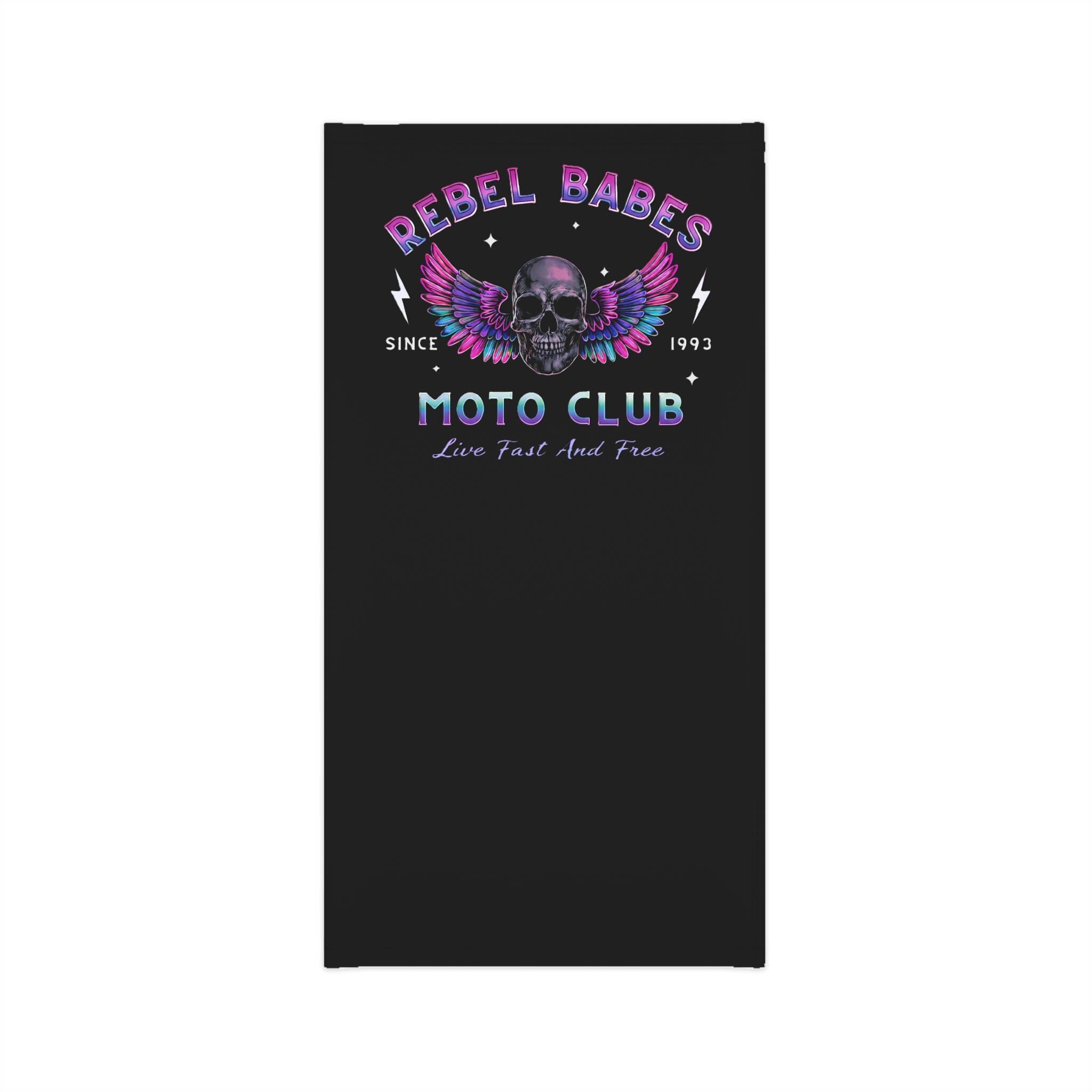 Rebel Babes Moto Club Skull with Wings Lightweight Neck Gaiter | Live Fast and Free