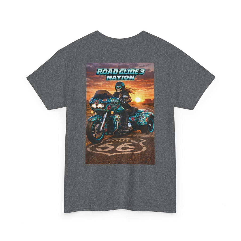 Road Glide 3 Nation Motorcycle Tee | Route 66 Sunset Biker Shirt