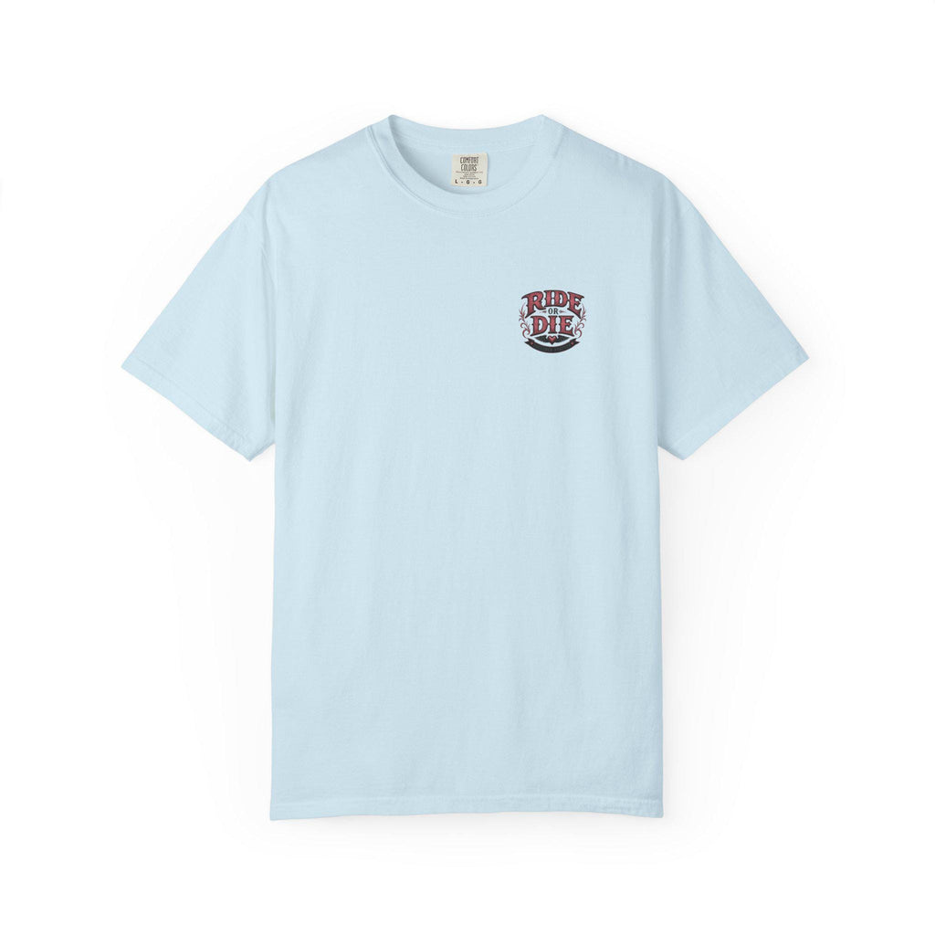 Ride or Die Motorcycle T-Shirt | Biker Sunset Back Print