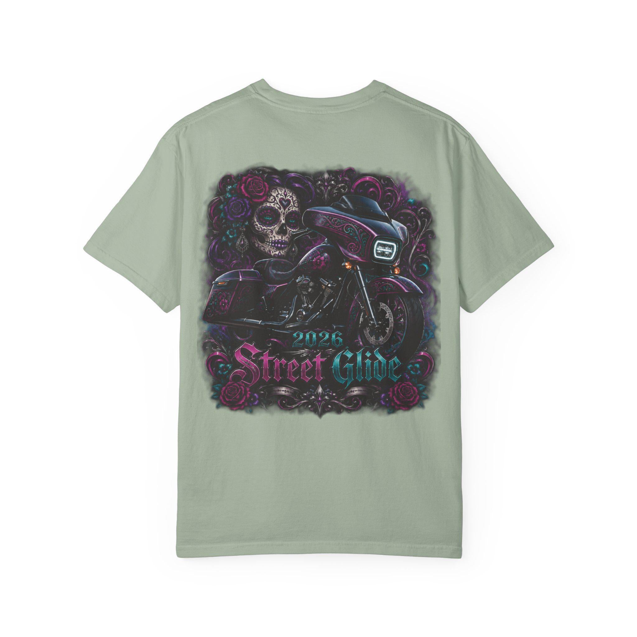 Skull Motorcycle T Shirt Biker Sugar Skull Graphic Tee