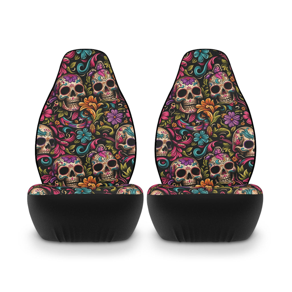 Colorful Sugar Skull Car Seat Covers