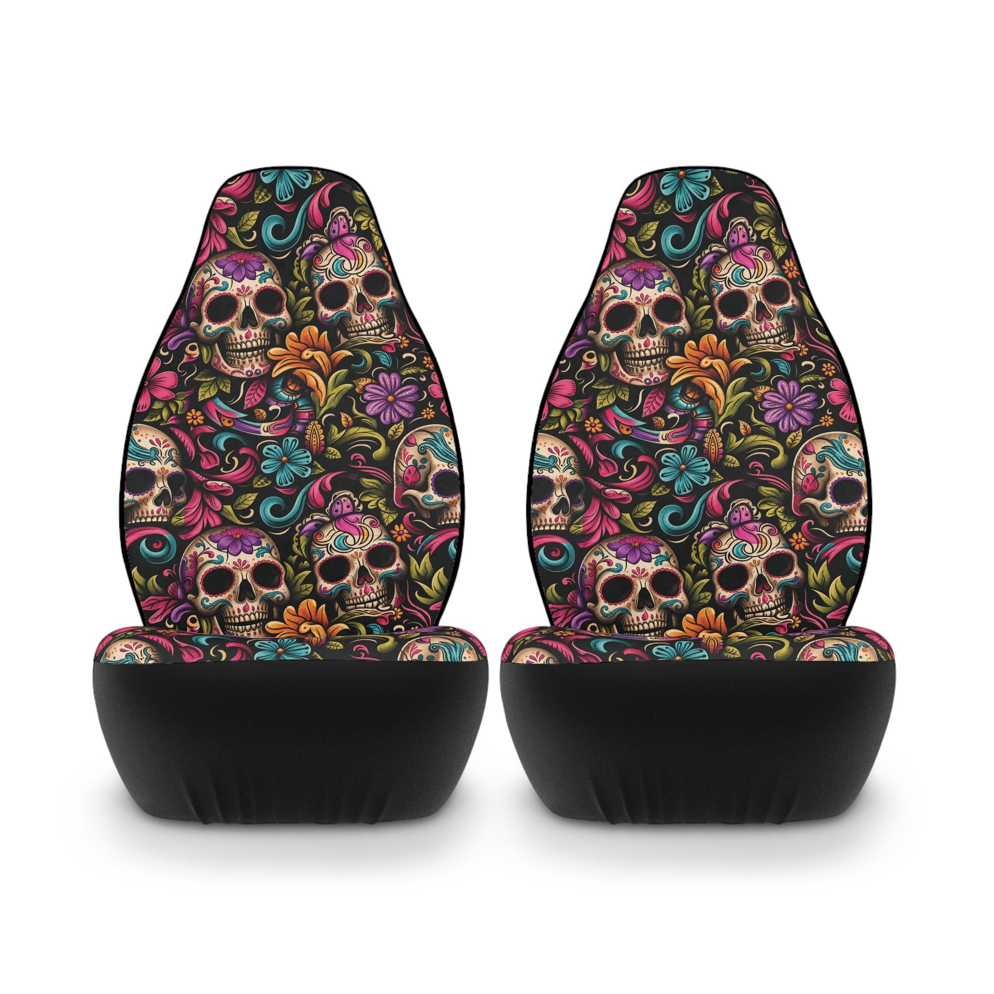 Colorful Sugar Skull Car Seat Covers