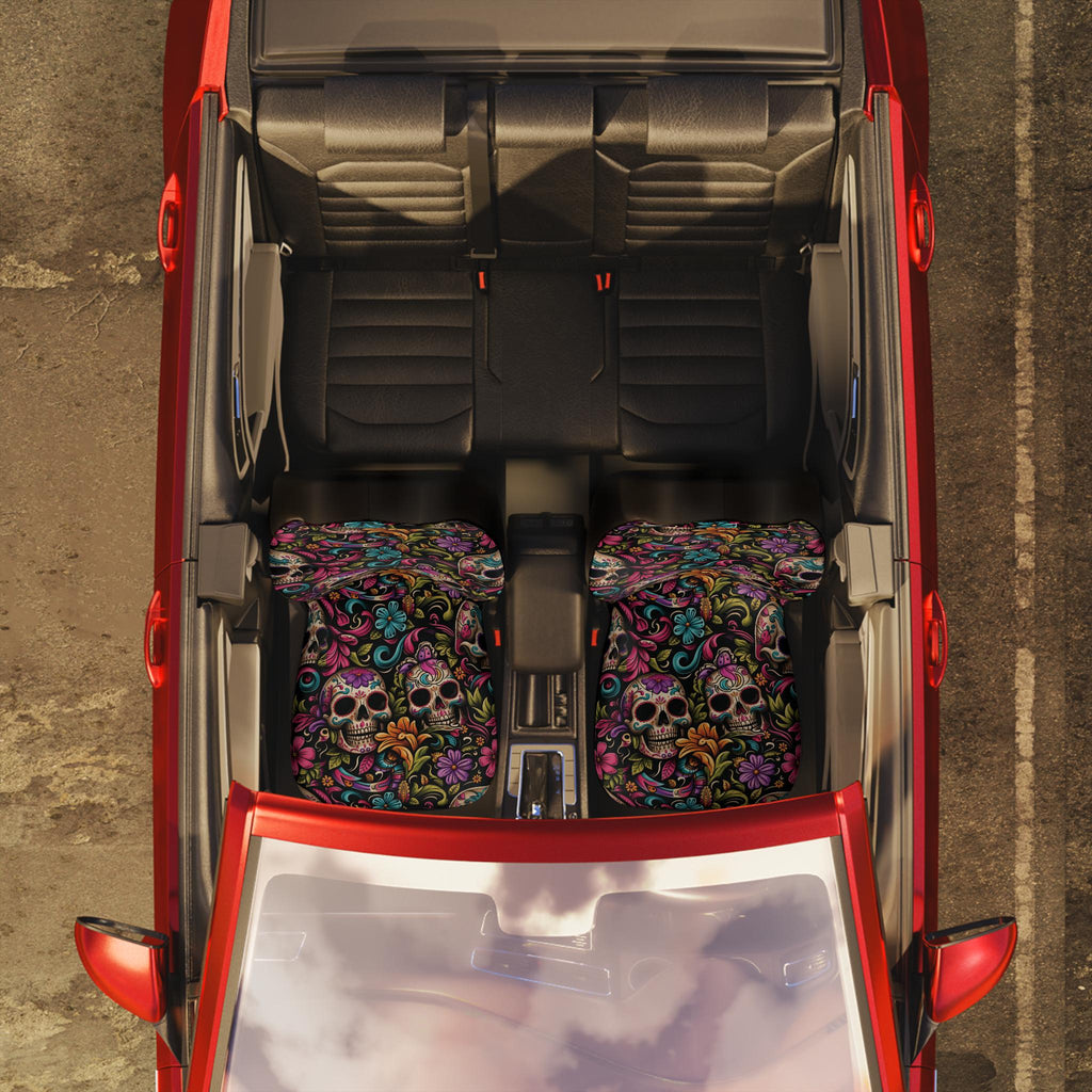 Colorful Sugar Skull Car Seat Covers