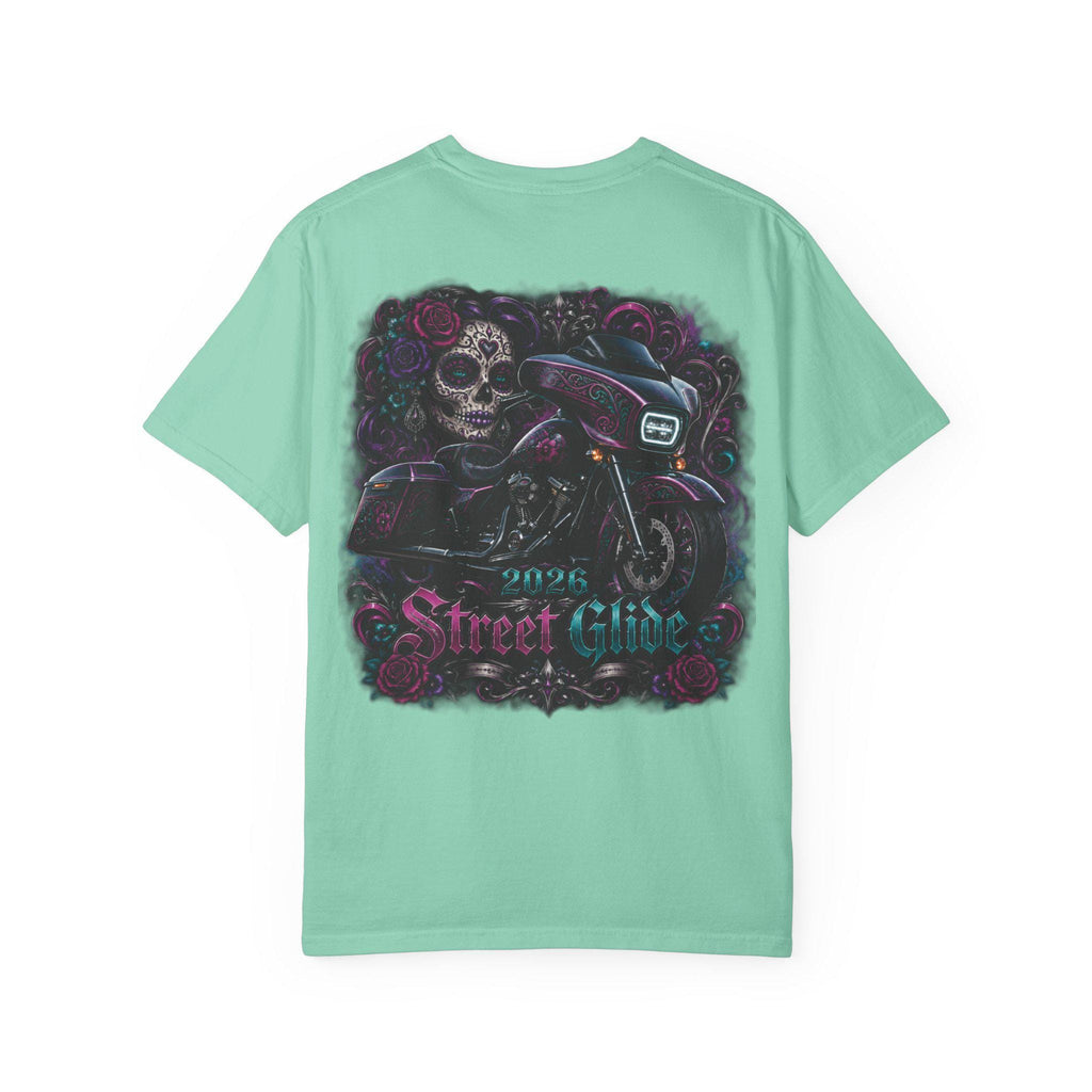 Skull Motorcycle T Shirt Biker Sugar Skull Graphic Tee