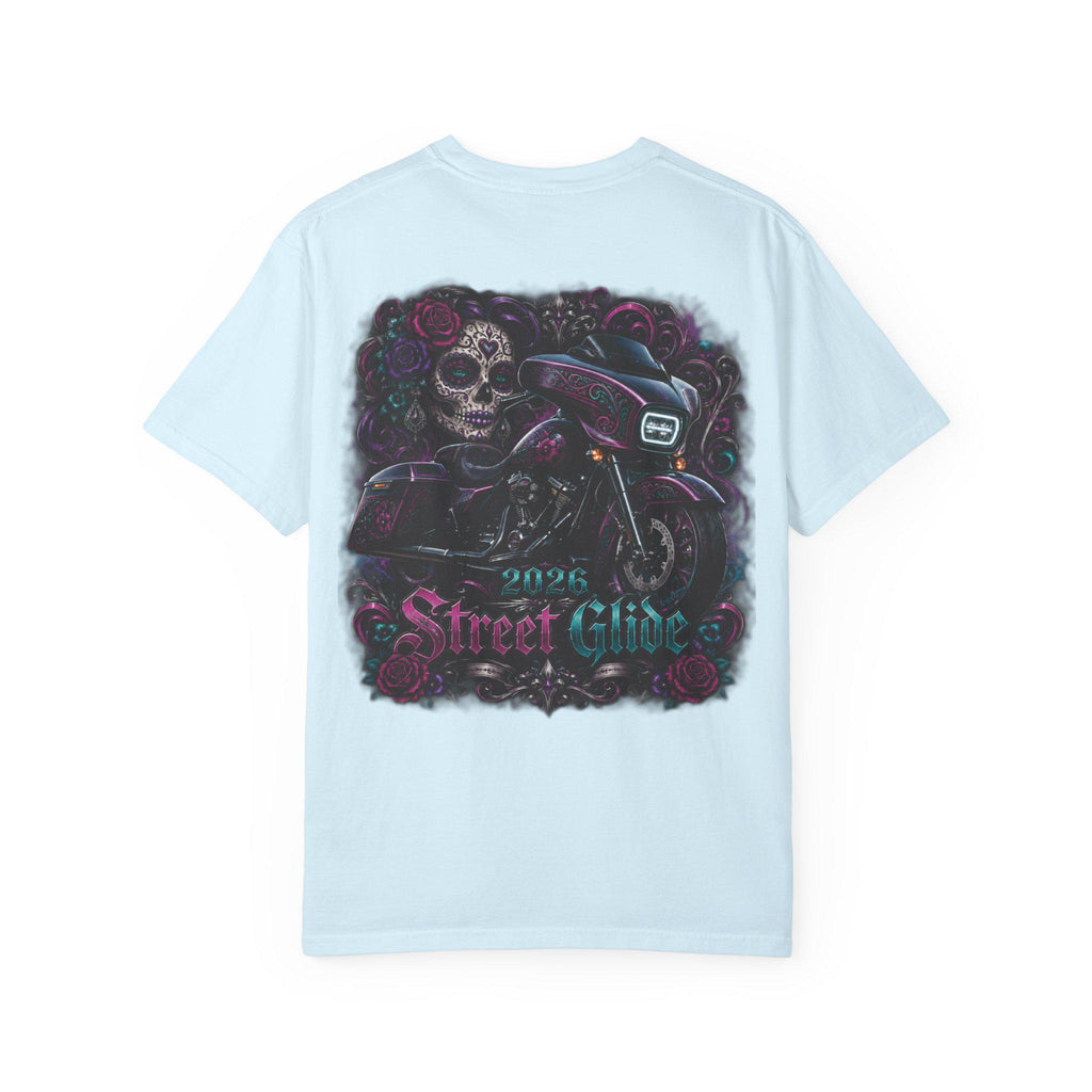 Skull Motorcycle T Shirt Biker Sugar Skull Graphic Tee