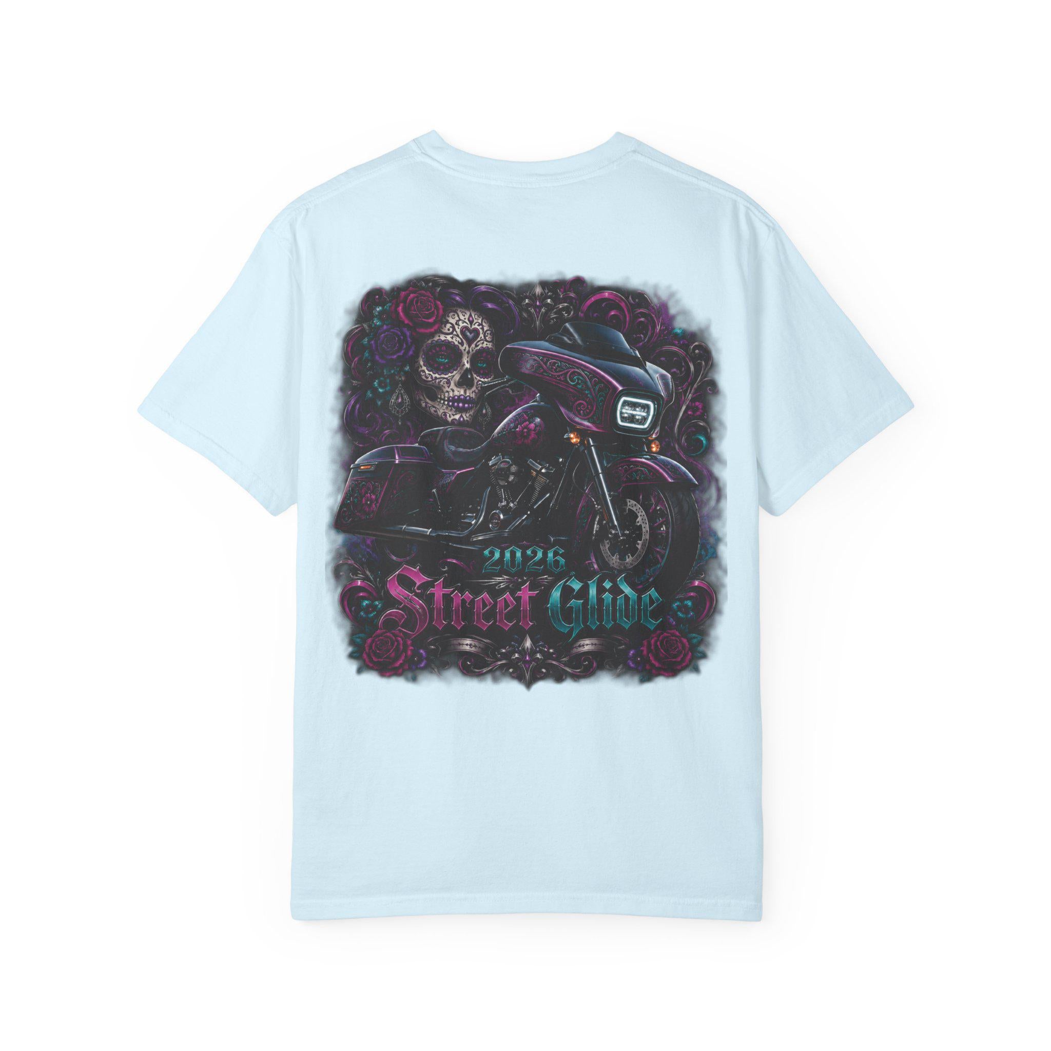 Skull Motorcycle T Shirt Biker Sugar Skull Graphic Tee