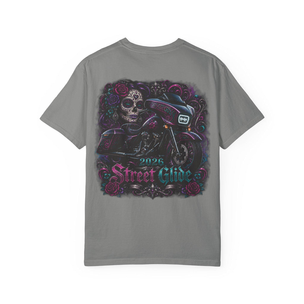 Skull Motorcycle T Shirt Biker Sugar Skull Graphic Tee