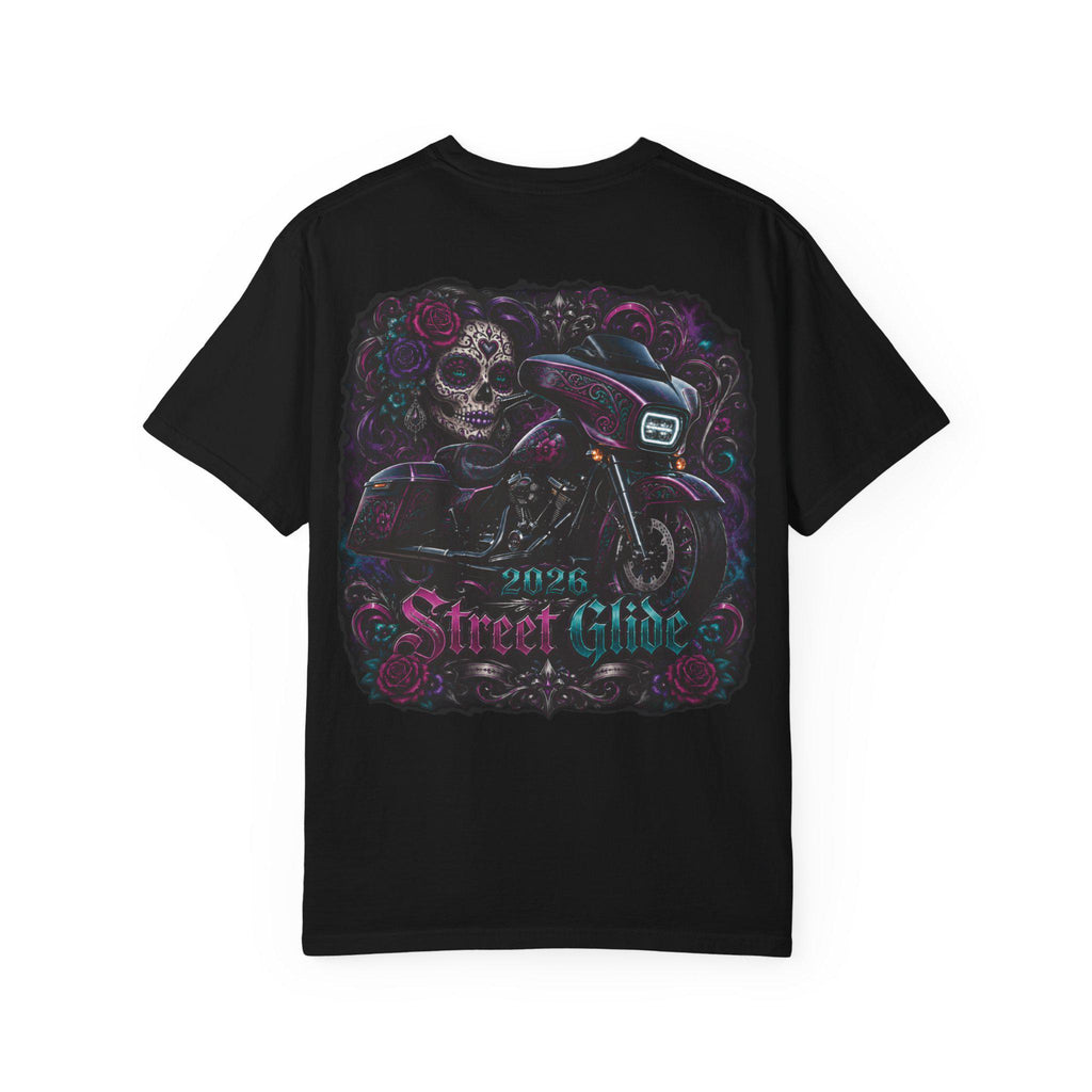 Skull Motorcycle T Shirt Biker Sugar Skull Graphic Tee