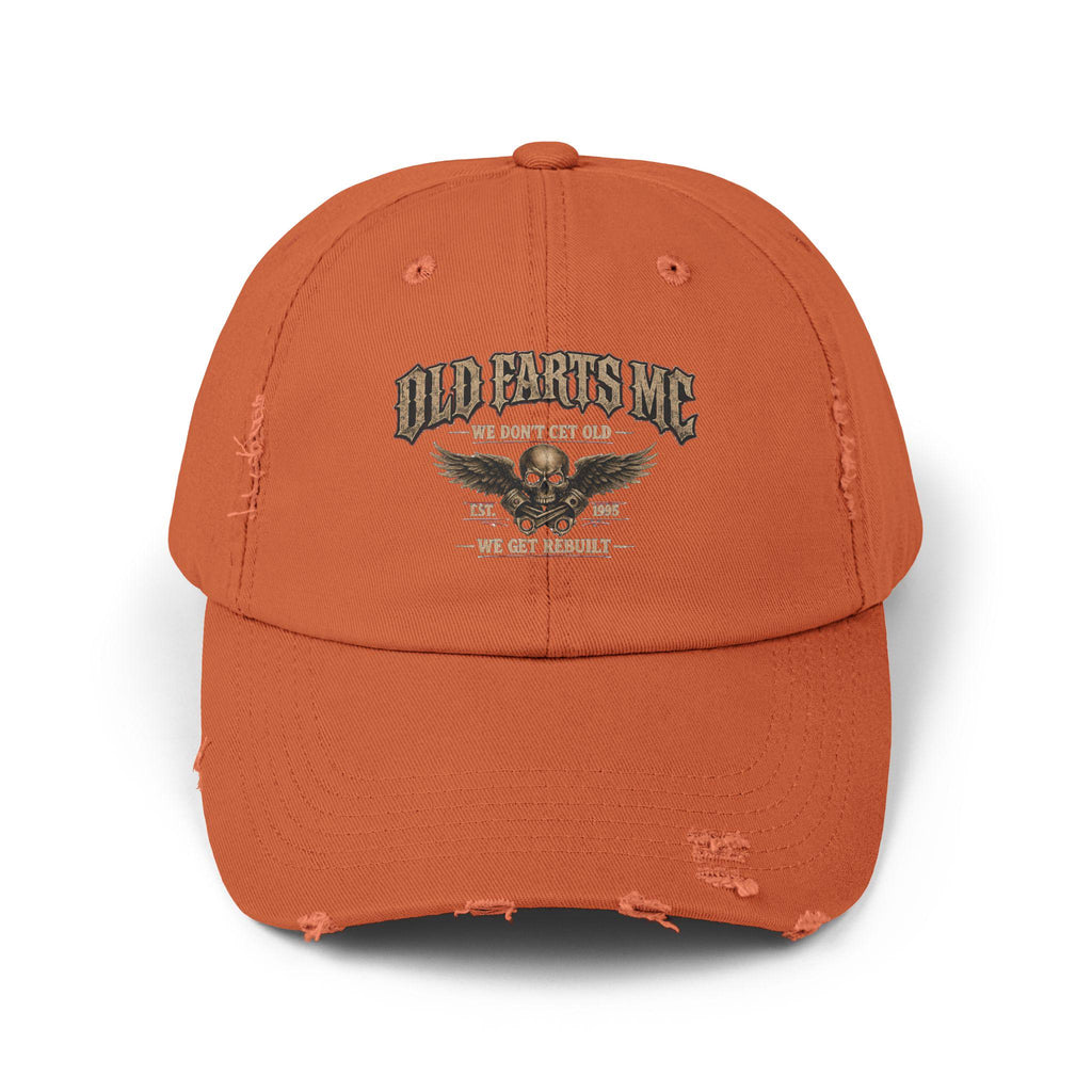 Old Farts MC Distressed Cap Vintage Skull Motorcycle Hat