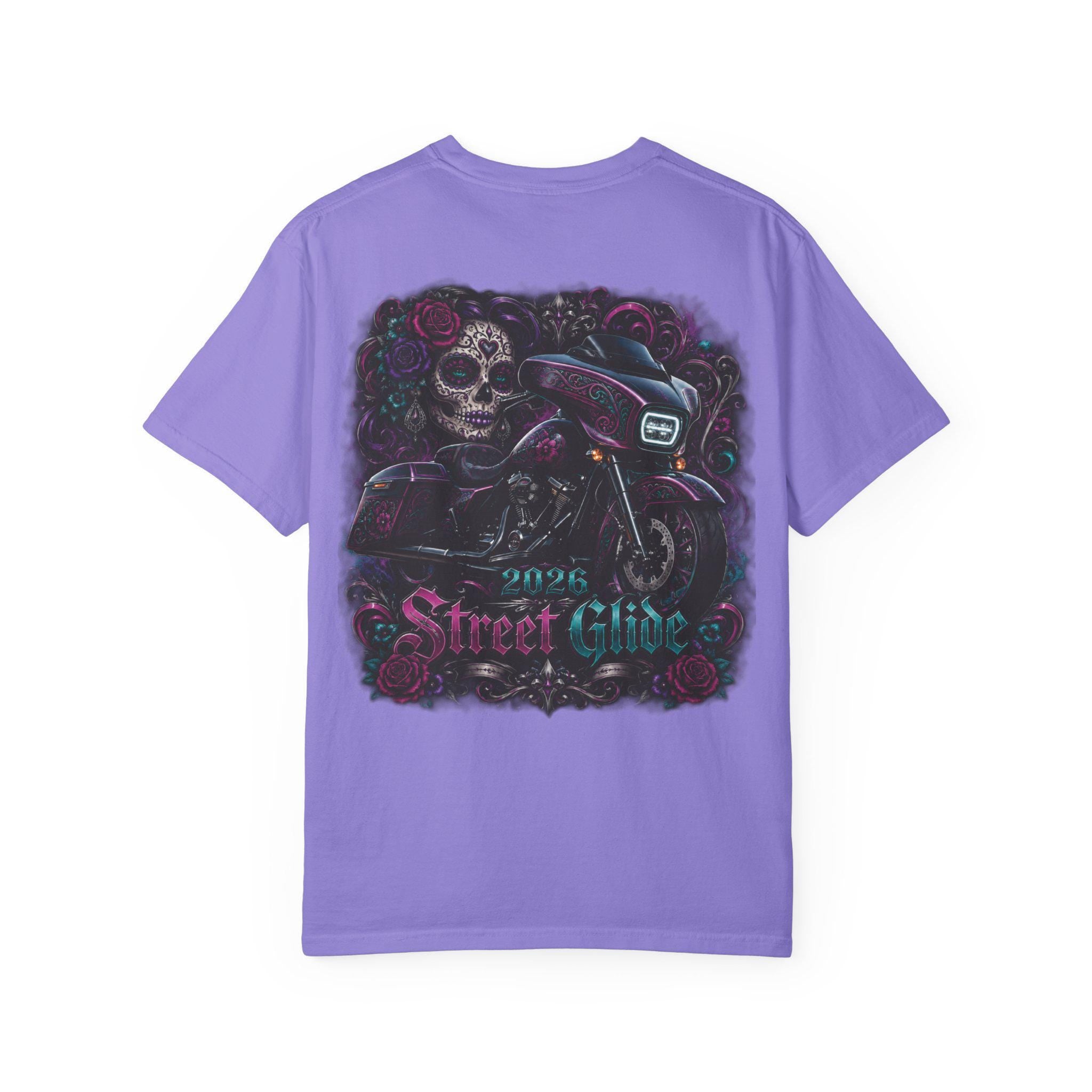 Skull Motorcycle T Shirt Biker Sugar Skull Graphic Tee