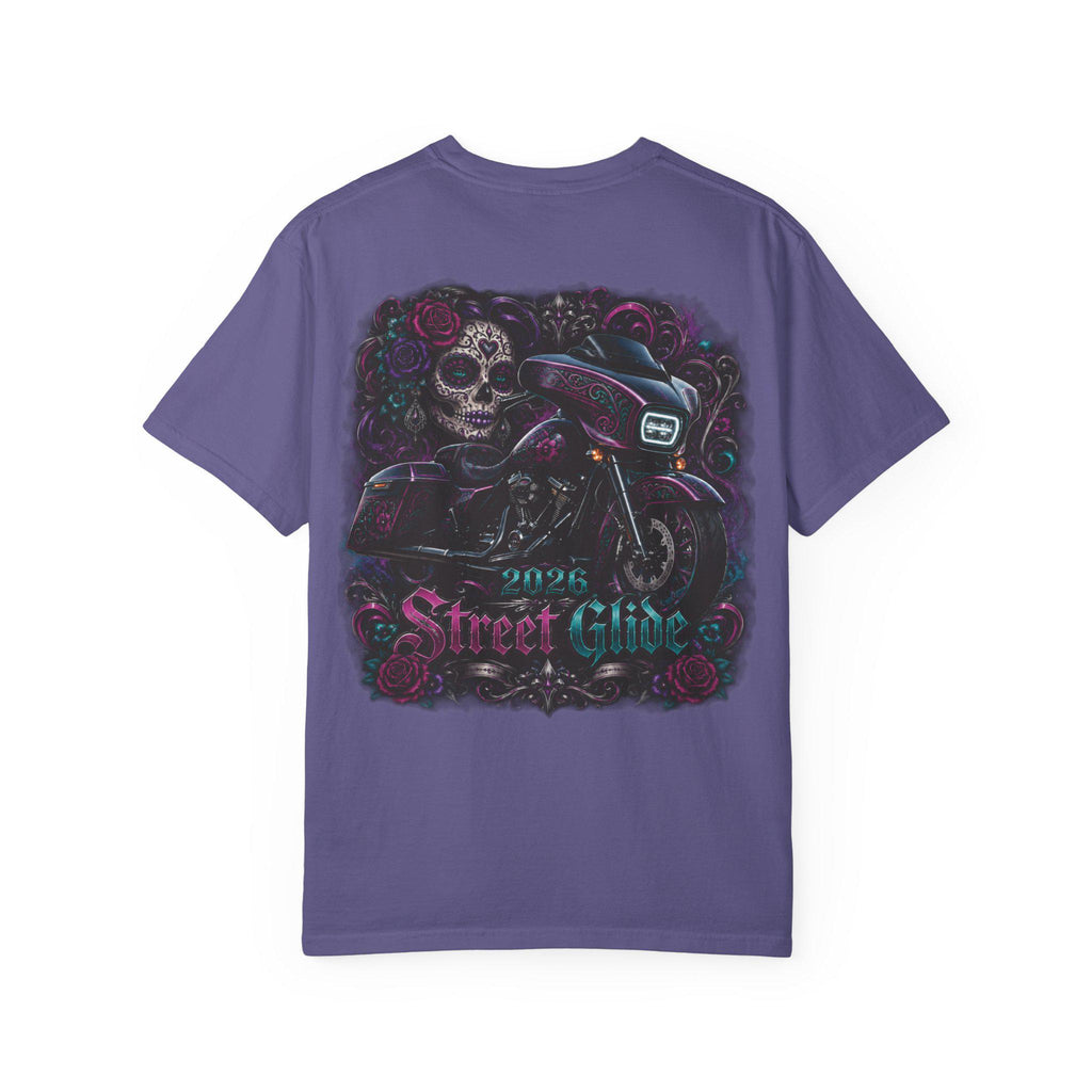 Skull Motorcycle T Shirt Biker Sugar Skull Graphic Tee