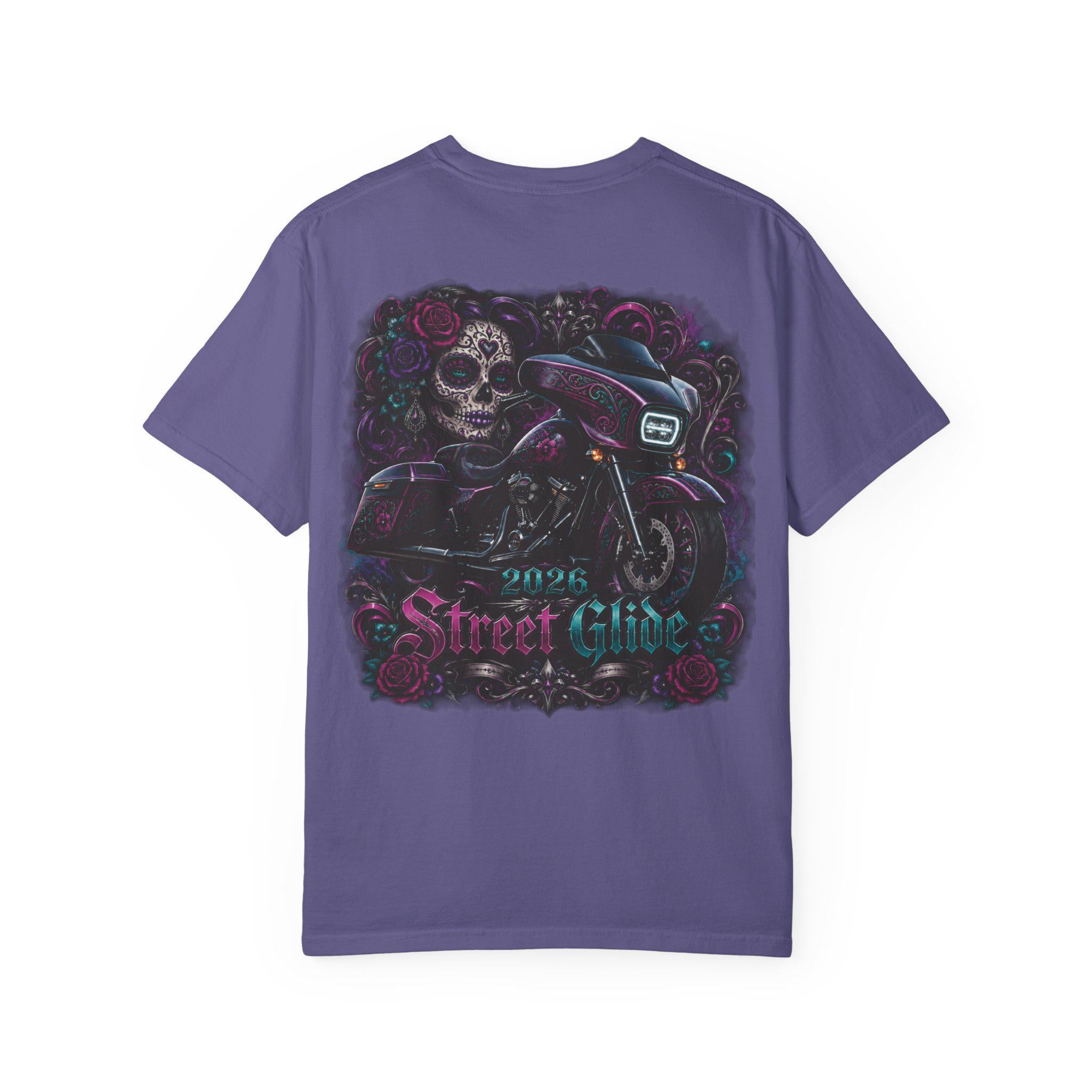 Skull Motorcycle T Shirt Biker Sugar Skull Graphic Tee