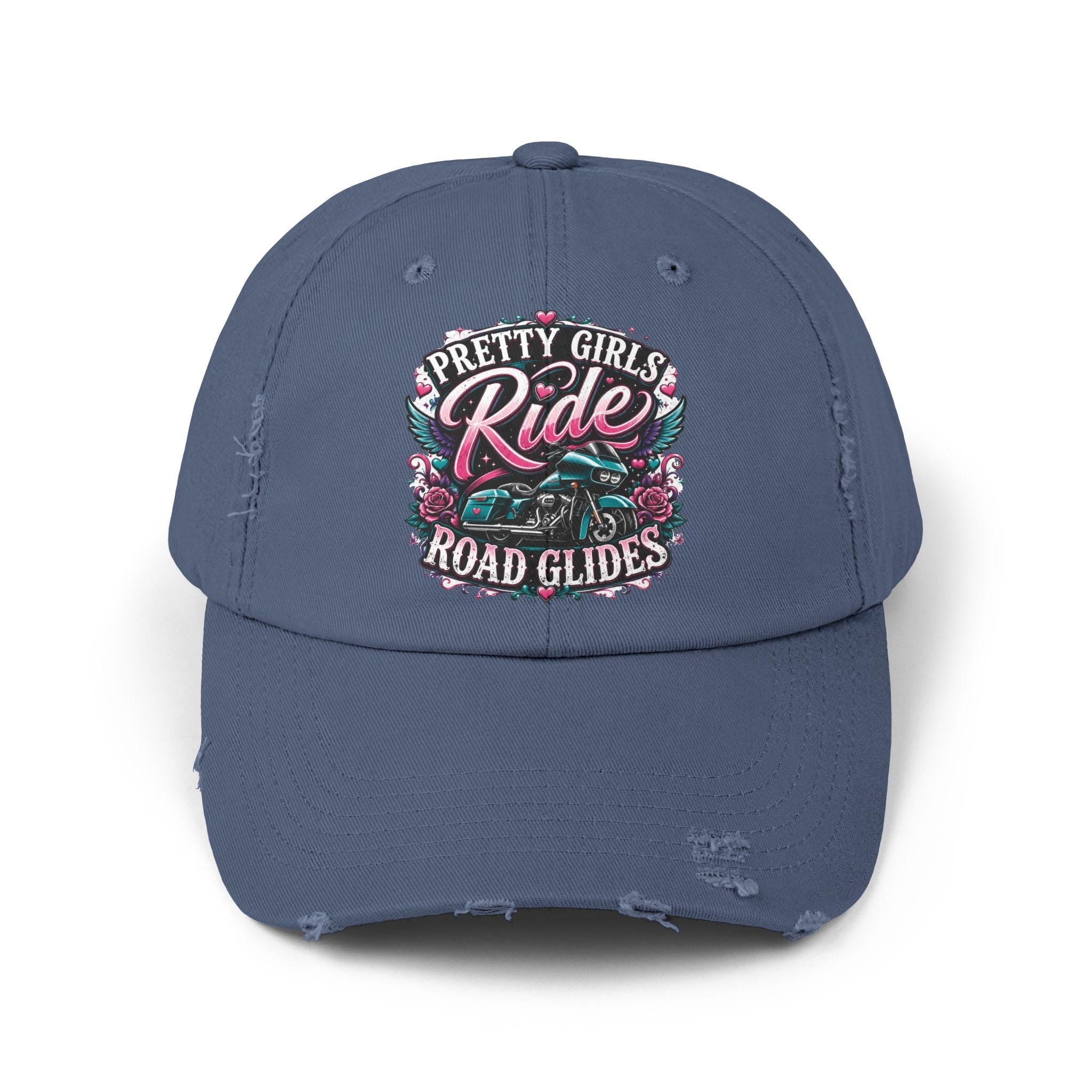 Pretty Girls Ride Road Glides Distressed Cap