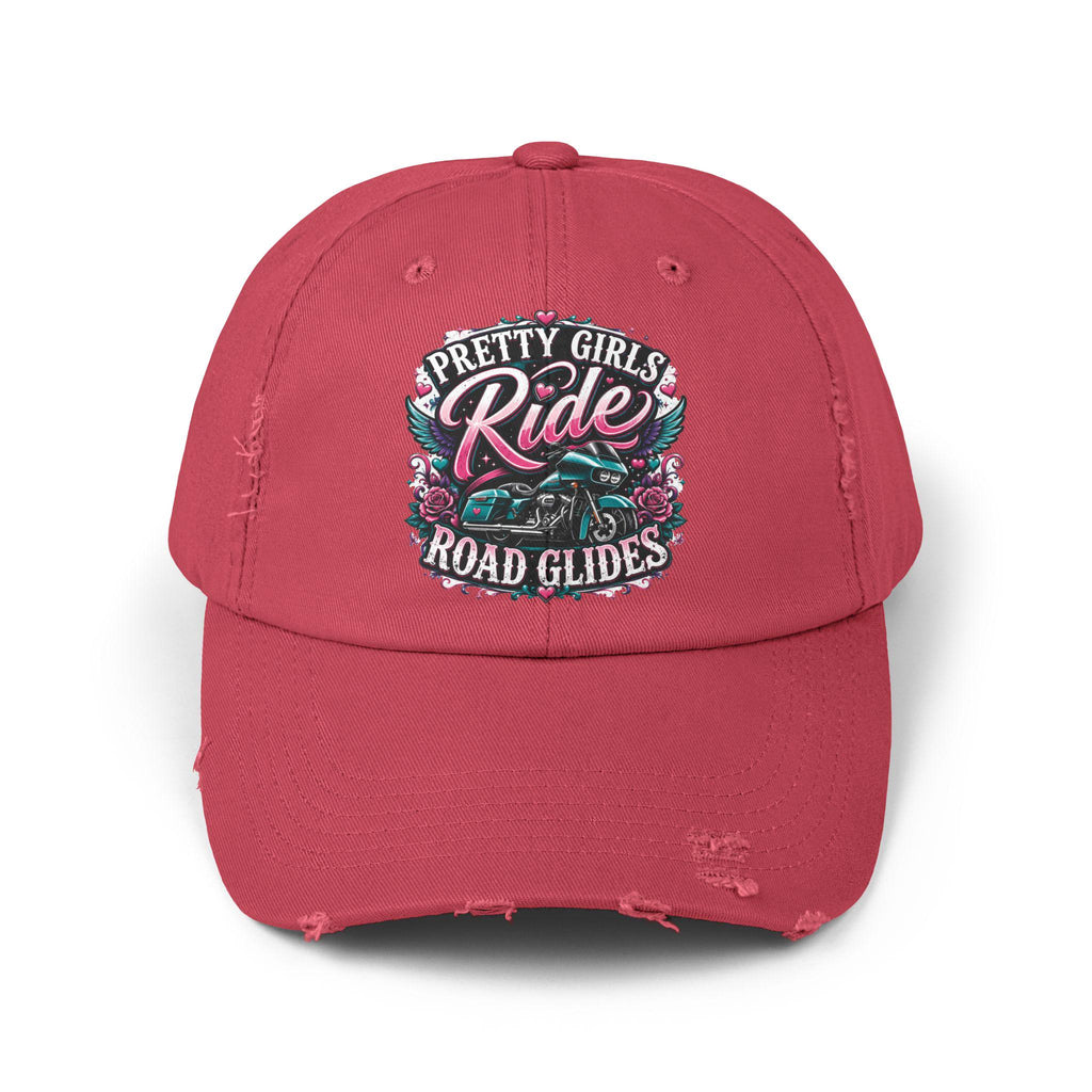 Pretty Girls Ride Road Glides Distressed Cap