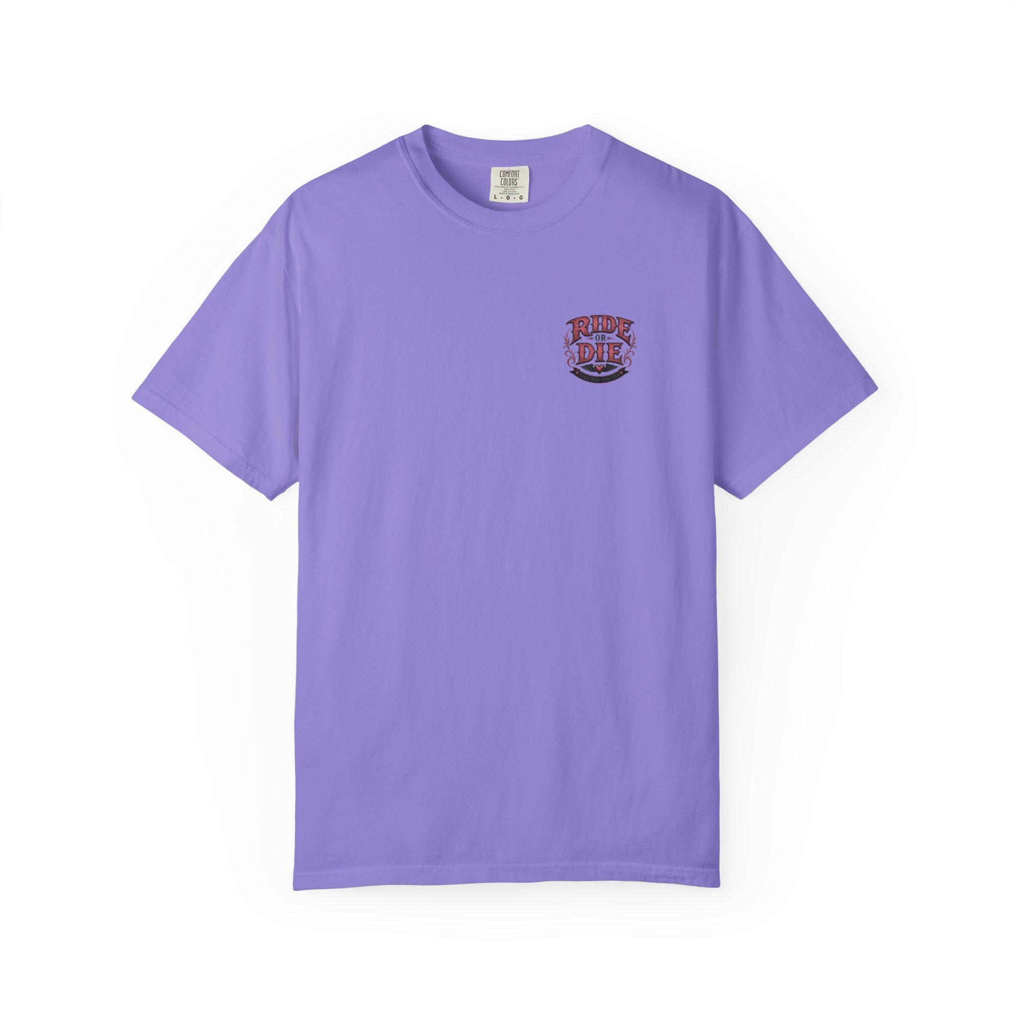 Ride or Die Motorcycle T-Shirt | Biker Sunset Back Print