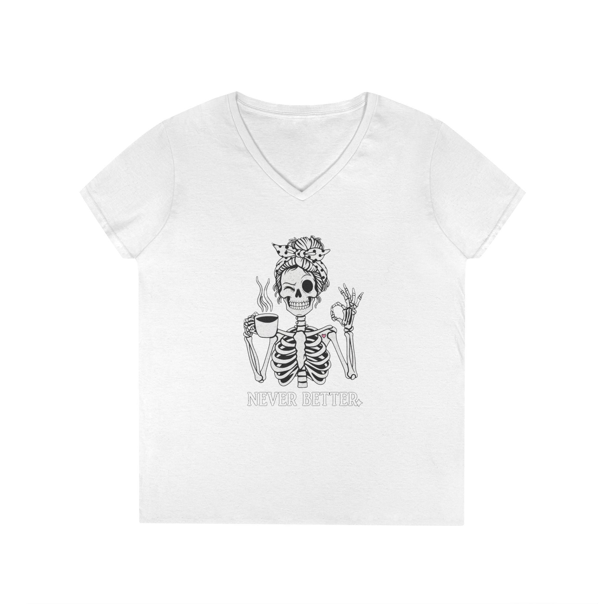 Never Better Skeleton Coffee Graphic Tee