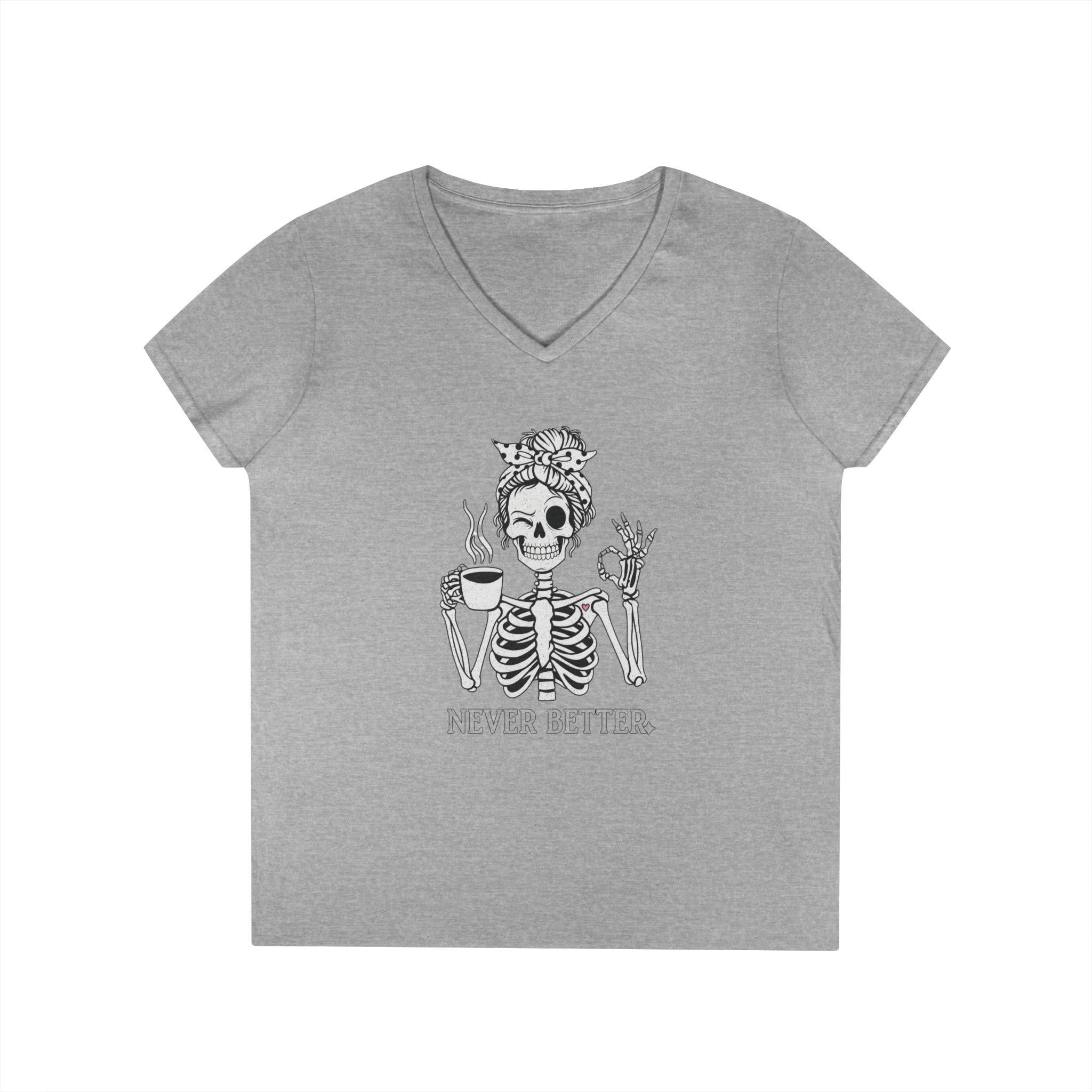 Never Better Skeleton Coffee Graphic Tee