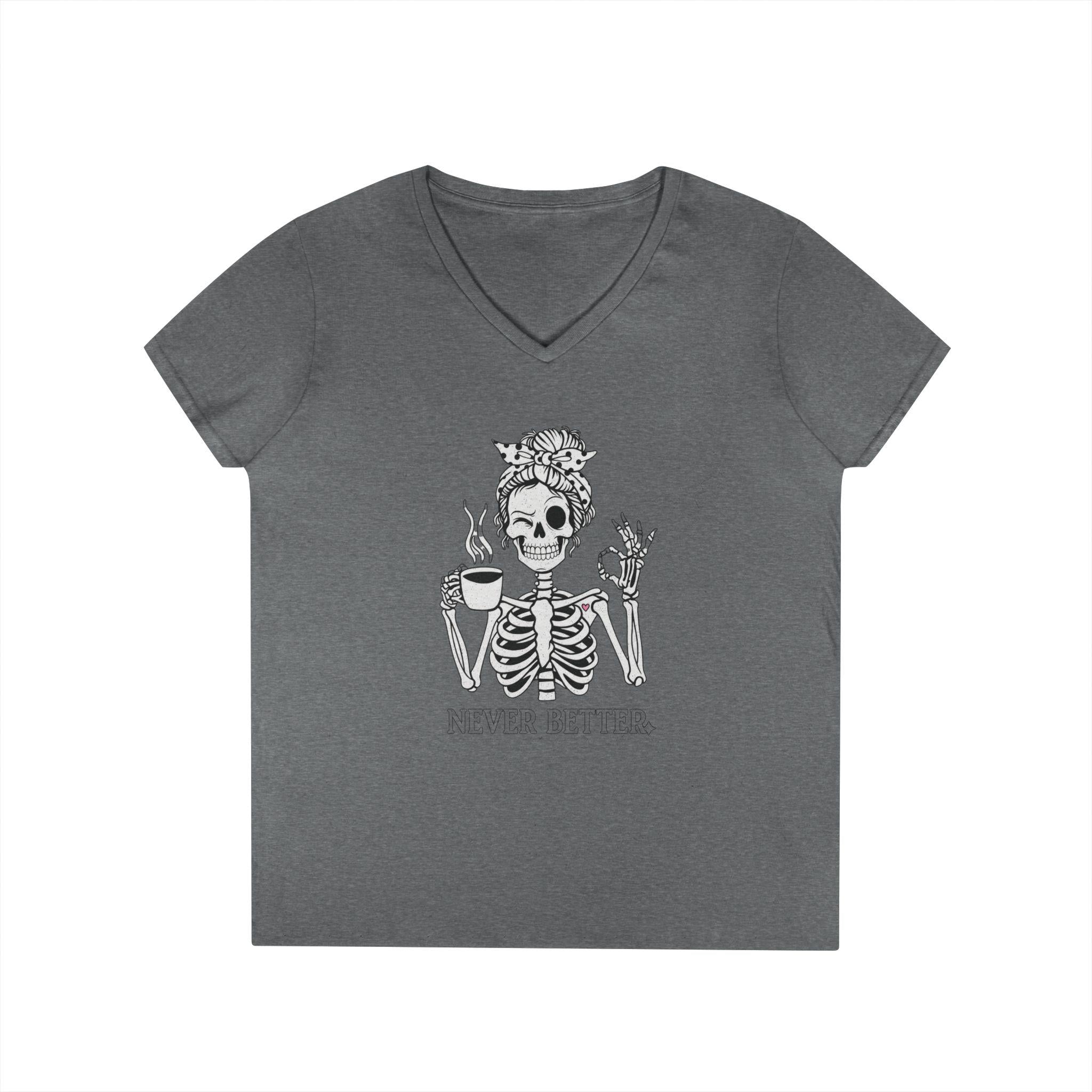 Never Better Skeleton Coffee Graphic Tee