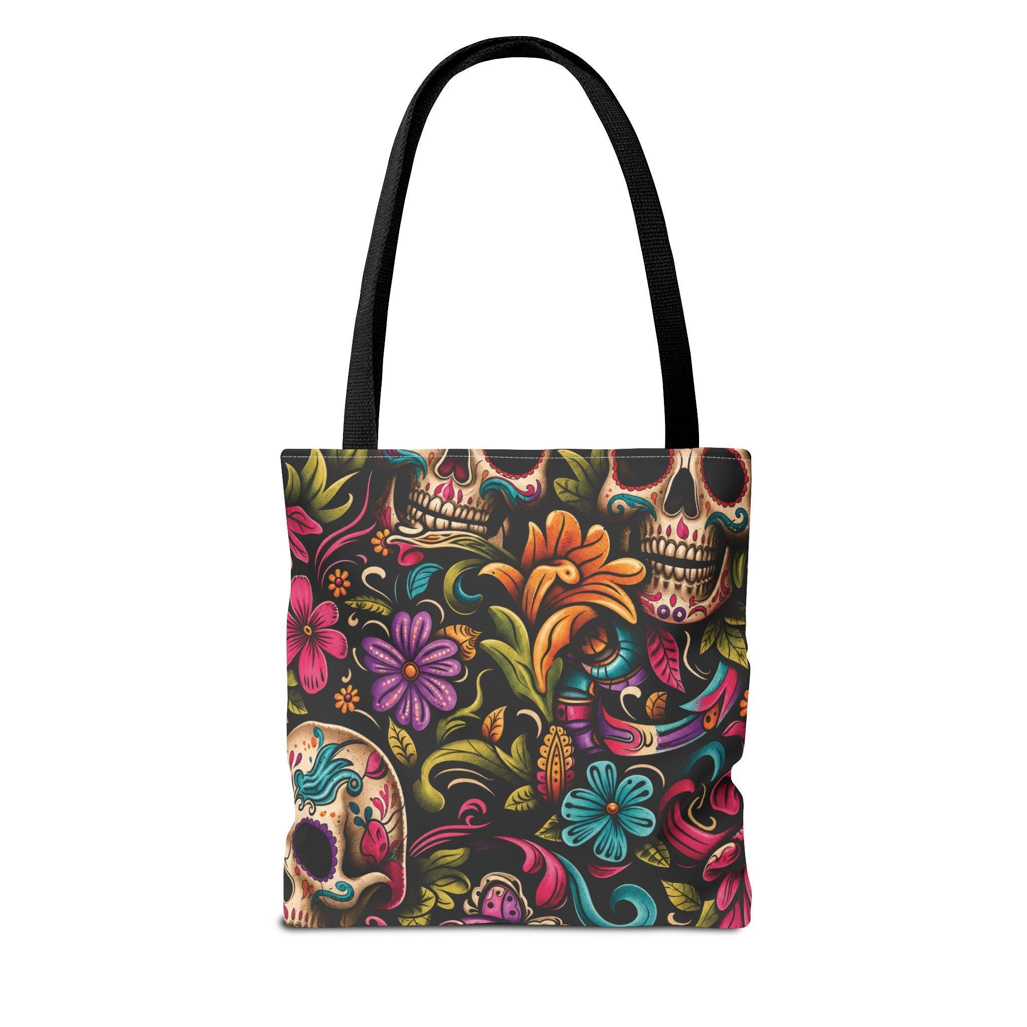 Sugar Skull Floral Tote Bag Day of the Dead Decorative Canvas Tote
