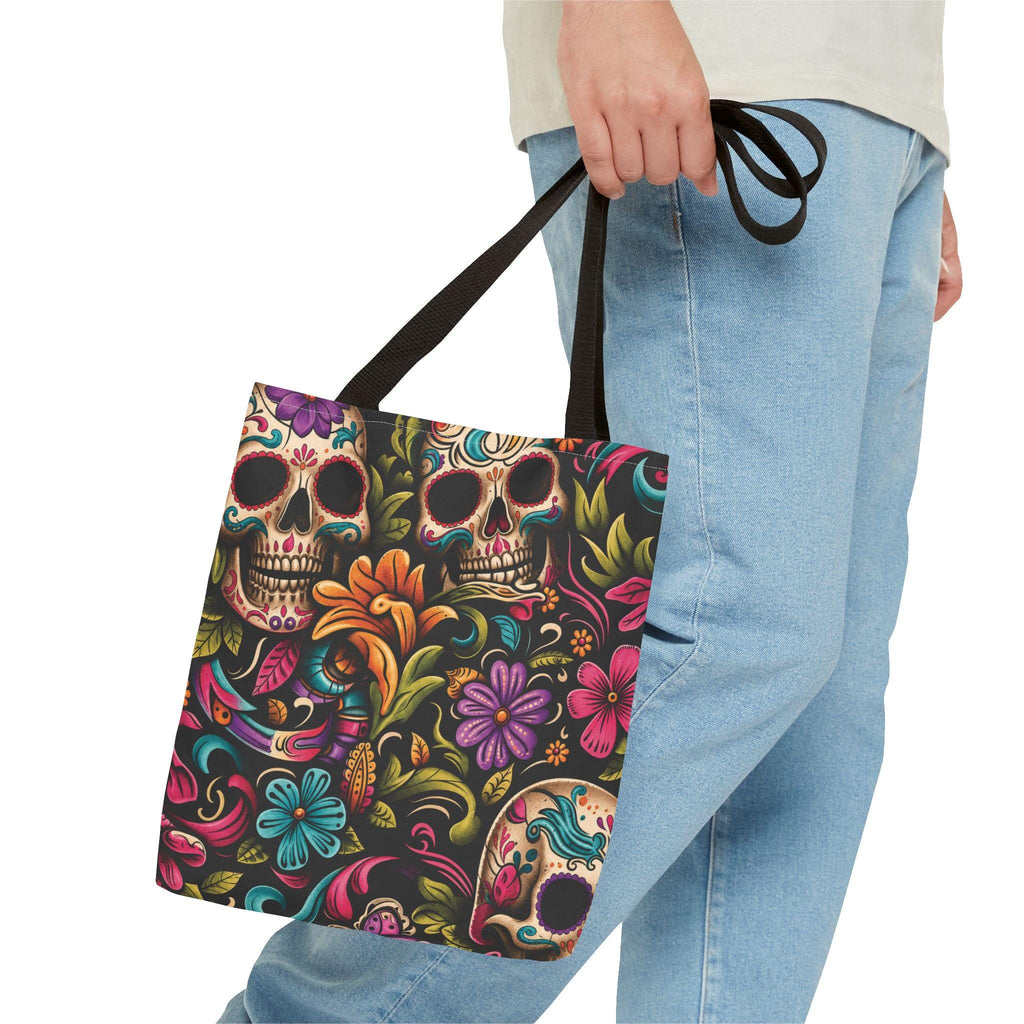 Sugar Skull Floral Tote Bag Day of the Dead Decorative Canvas Tote