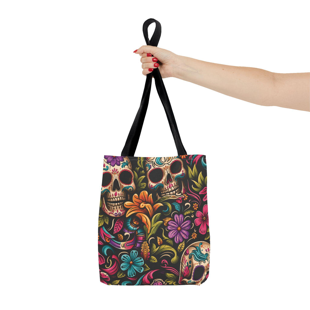 Sugar Skull Floral Tote Bag Day of the Dead Decorative Canvas Tote