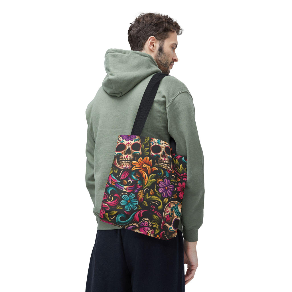 Sugar Skull Floral Tote Bag Day of the Dead Decorative Canvas Tote