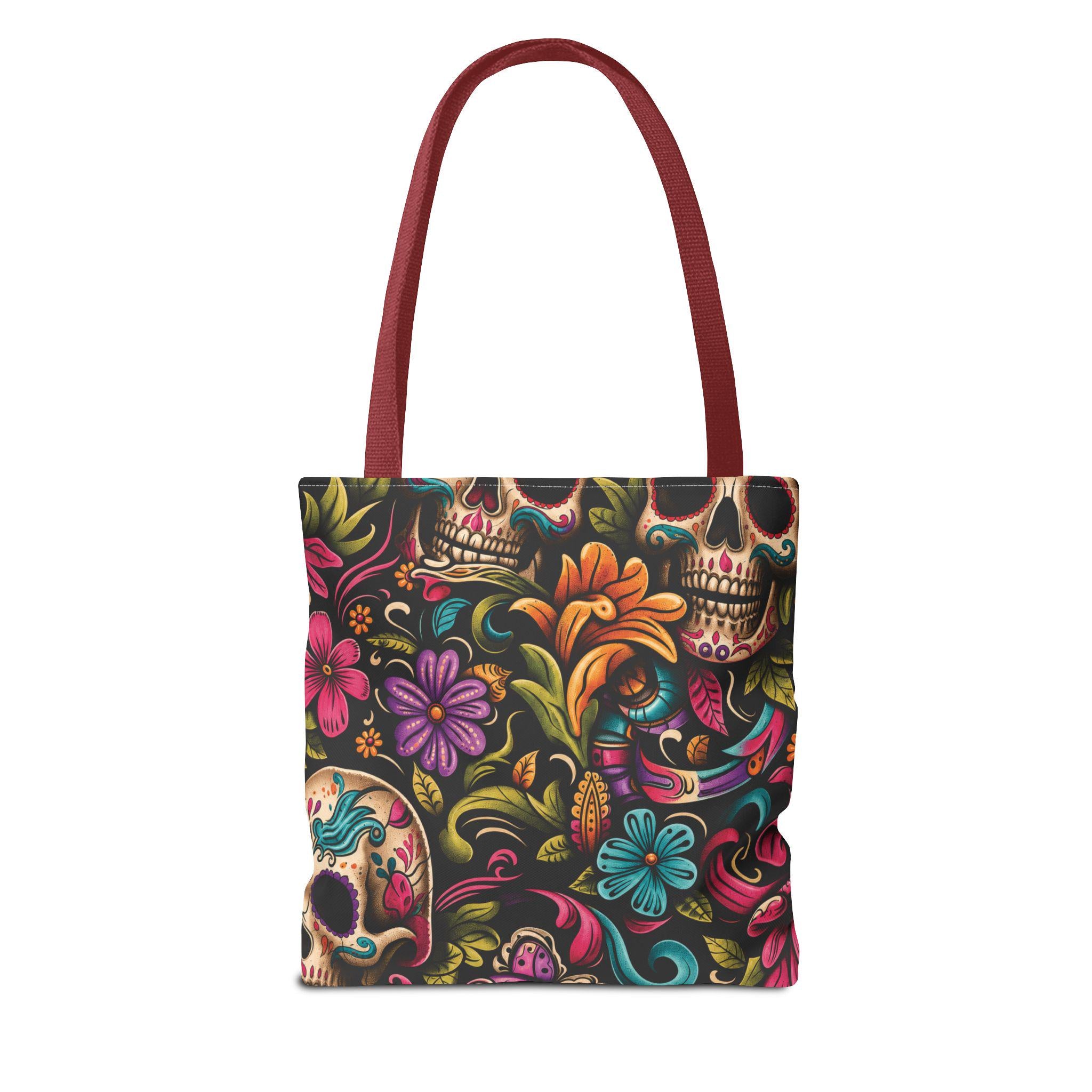 Sugar Skull Floral Tote Bag Day of the Dead Decorative Canvas Tote