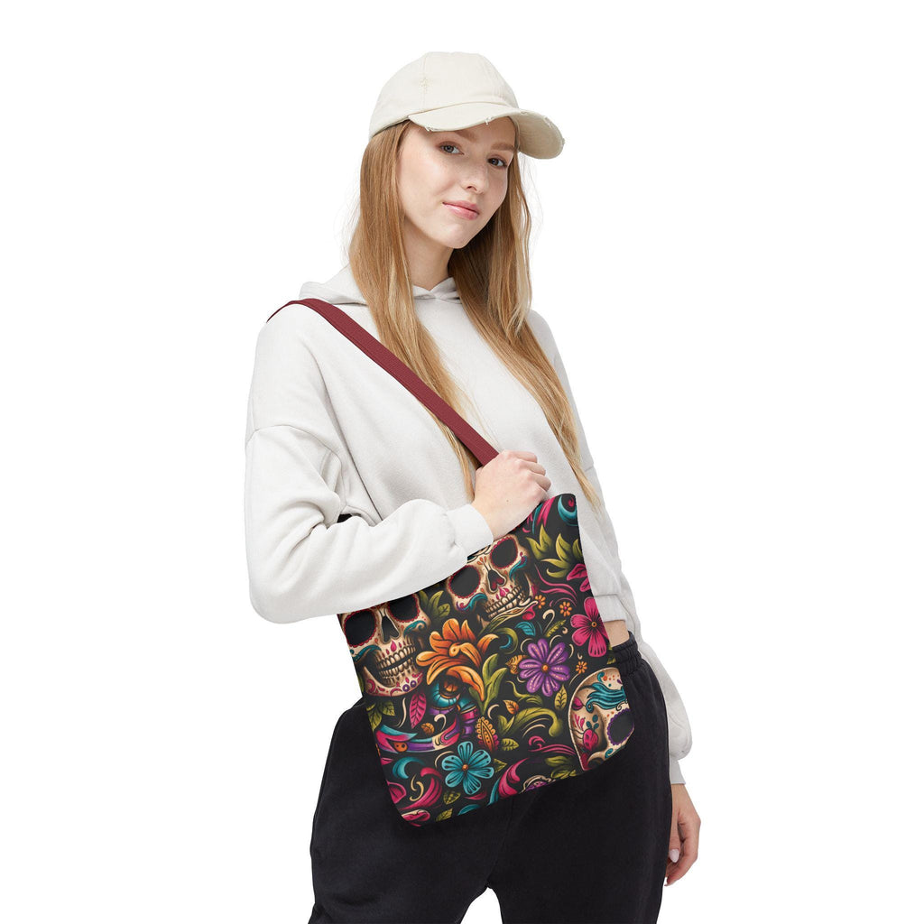 Sugar Skull Floral Tote Bag Day of the Dead Decorative Canvas Tote