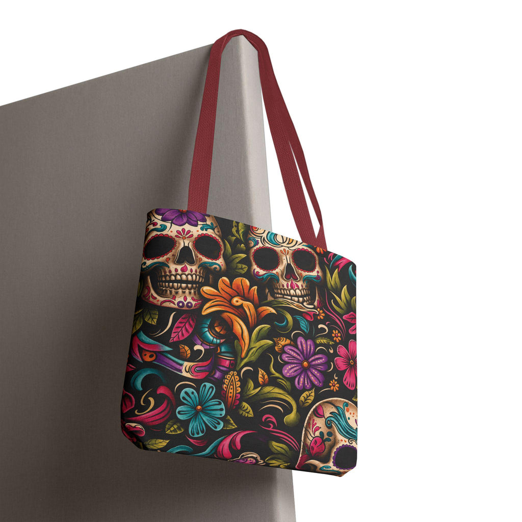 Sugar Skull Floral Tote Bag Day of the Dead Decorative Canvas Tote