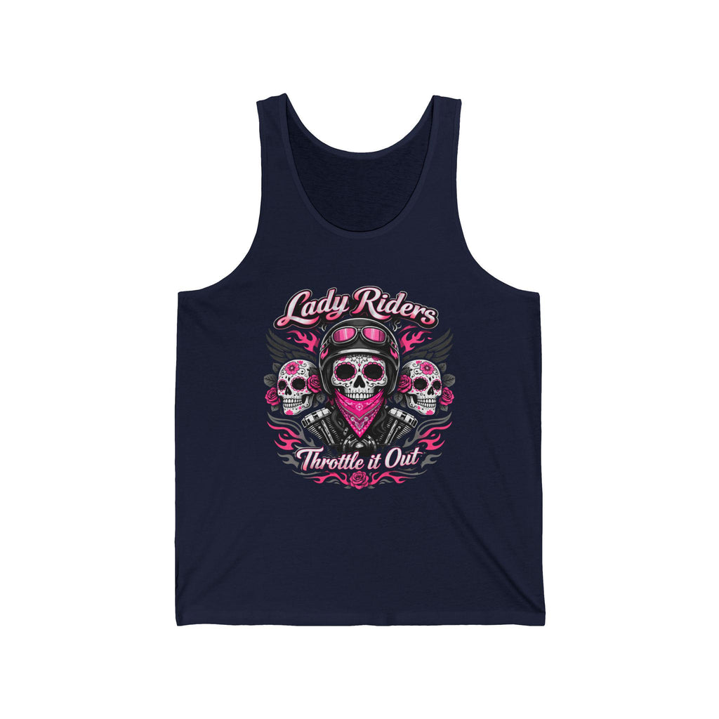 Lady Riders Skull Bandana tank Motorcycle Biker Graphic Tank Top