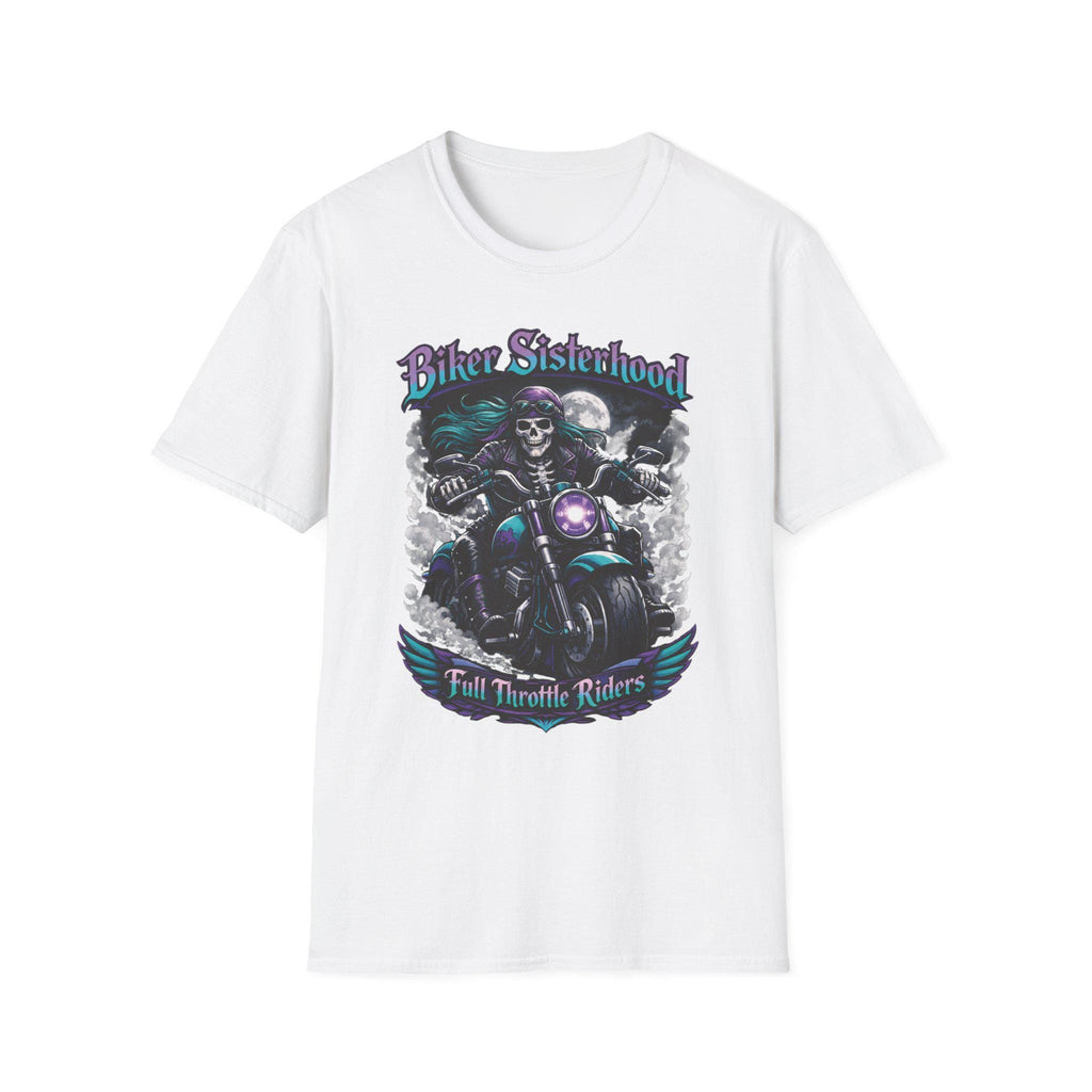 Biker Sisterhood T Shirt Full Throttle Rider Motorcycle Graphic Tee