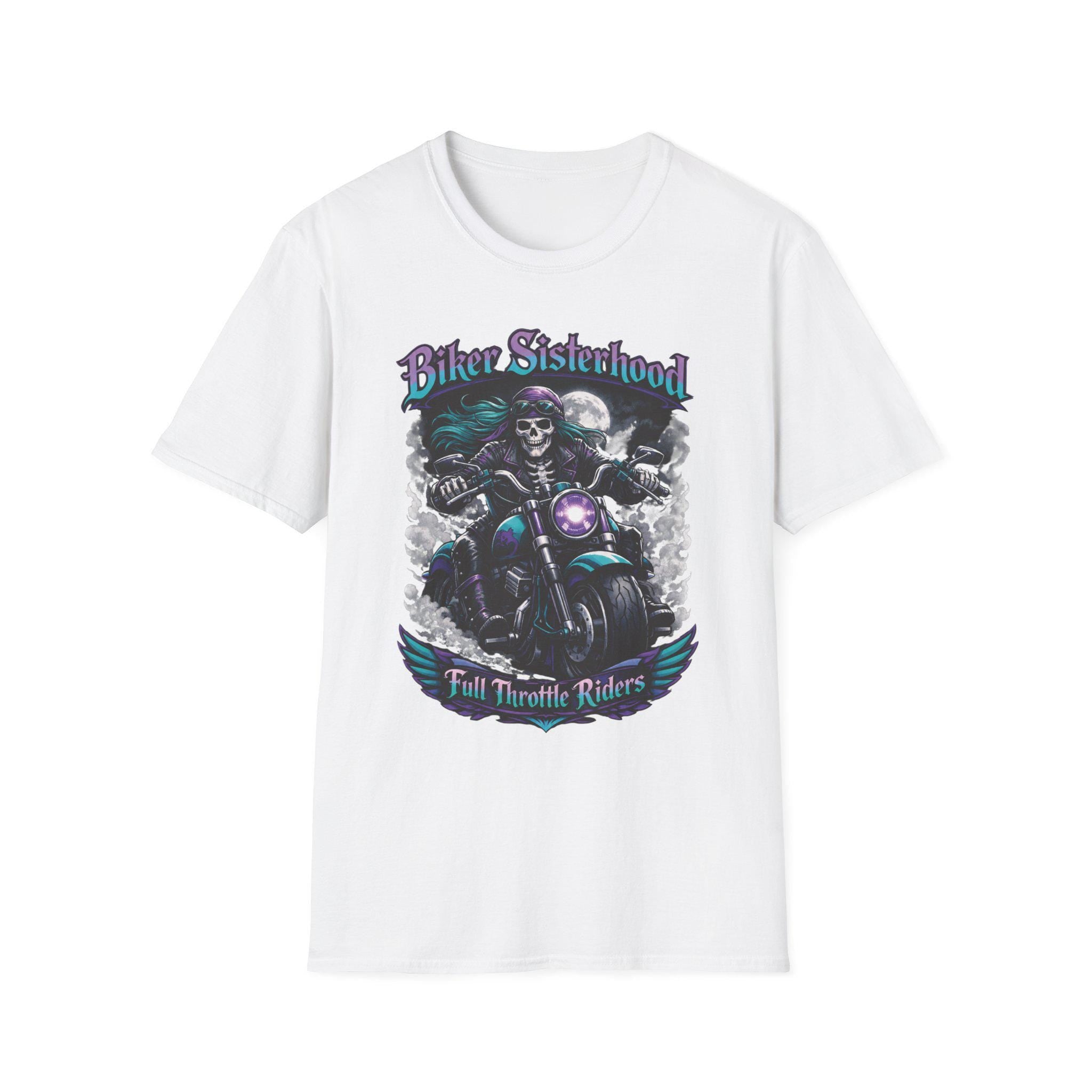 Biker Sisterhood T Shirt Full Throttle Rider Motorcycle Graphic Tee