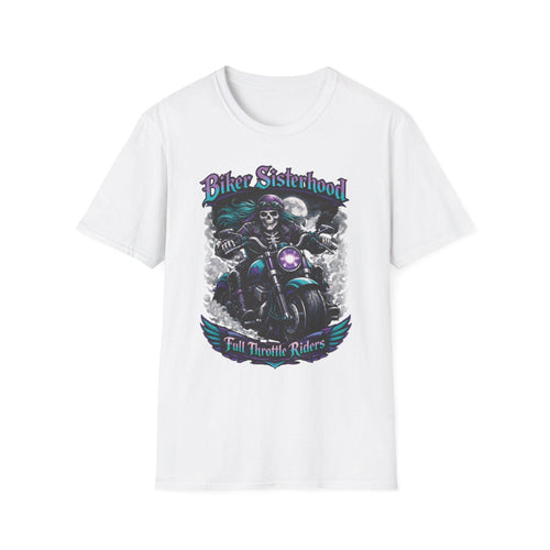 Biker Sisterhood T Shirt Full Throttle Rider Motorcycle Graphic Tee