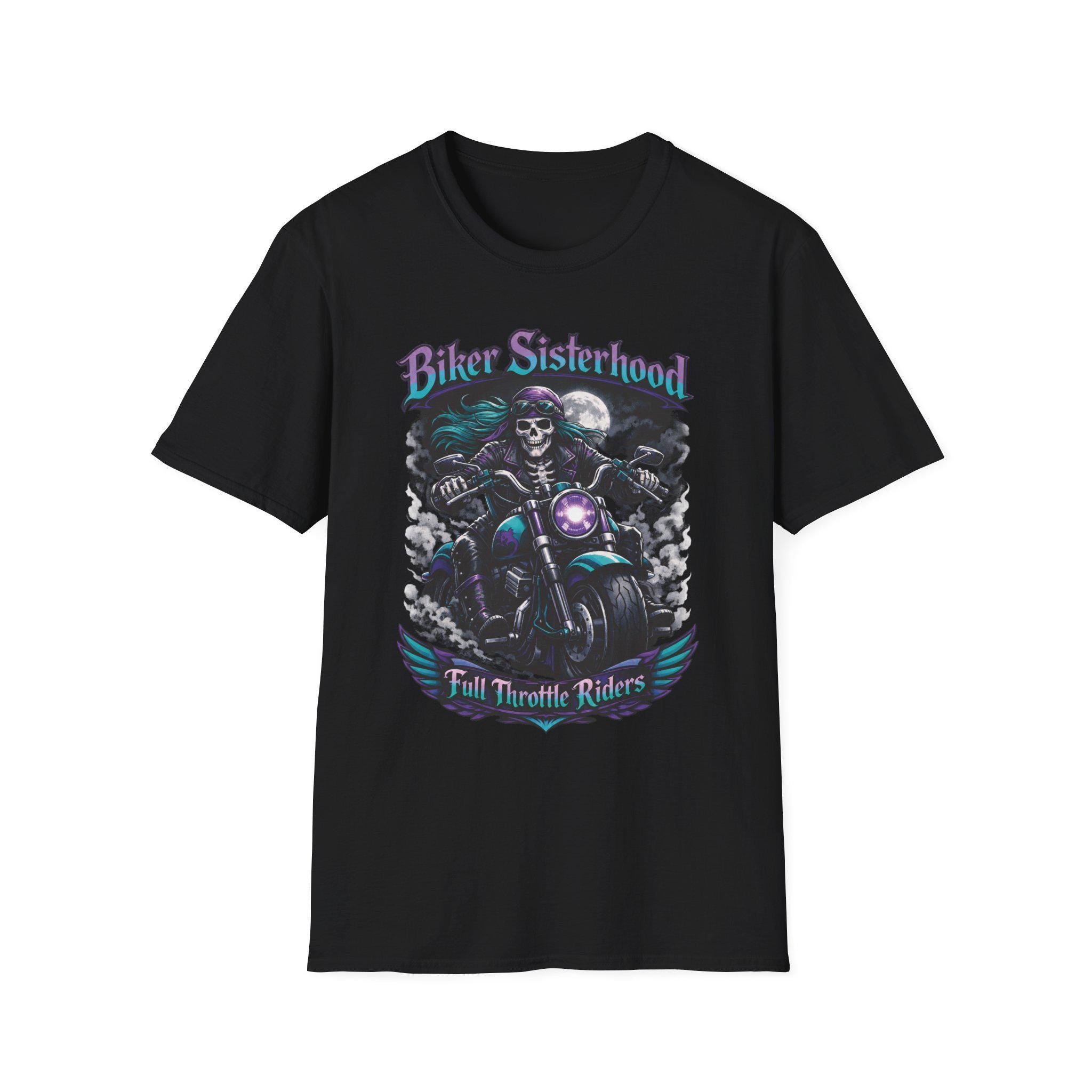 Biker Sisterhood T Shirt Full Throttle Rider Motorcycle Graphic Tee