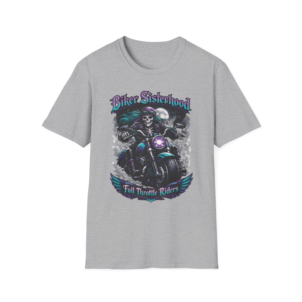 Biker Sisterhood T Shirt Full Throttle Rider Motorcycle Graphic Tee