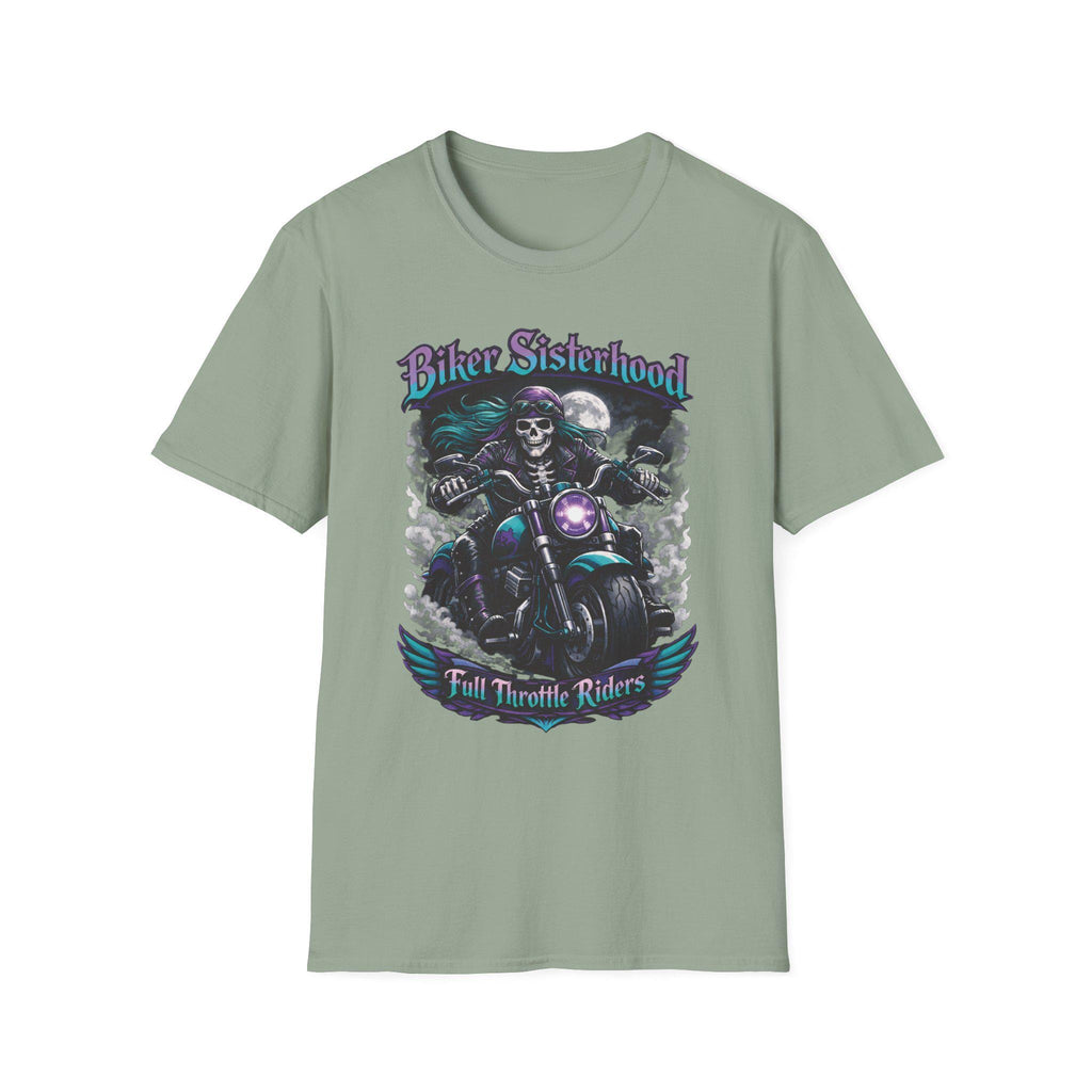 Biker Sisterhood T Shirt Full Throttle Rider Motorcycle Graphic Tee