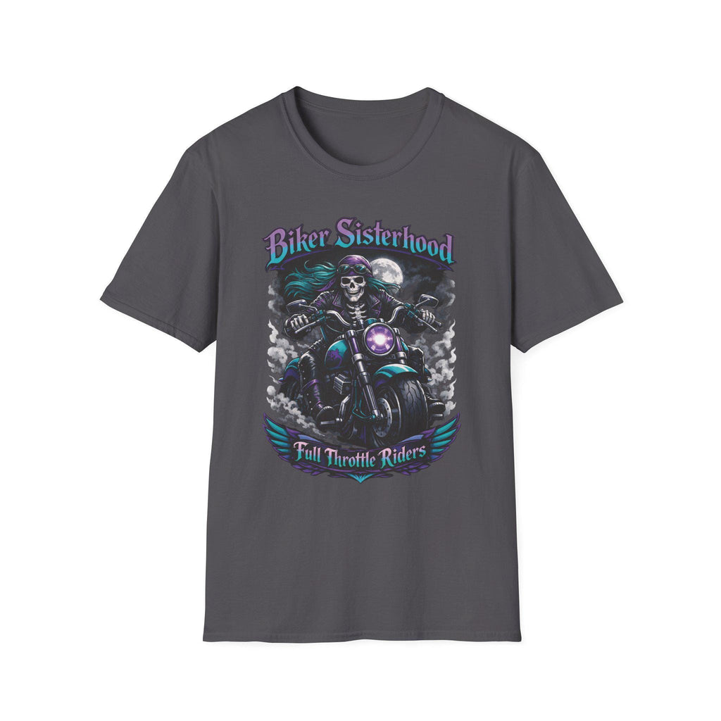 Biker Sisterhood T Shirt Full Throttle Rider Motorcycle Graphic Tee