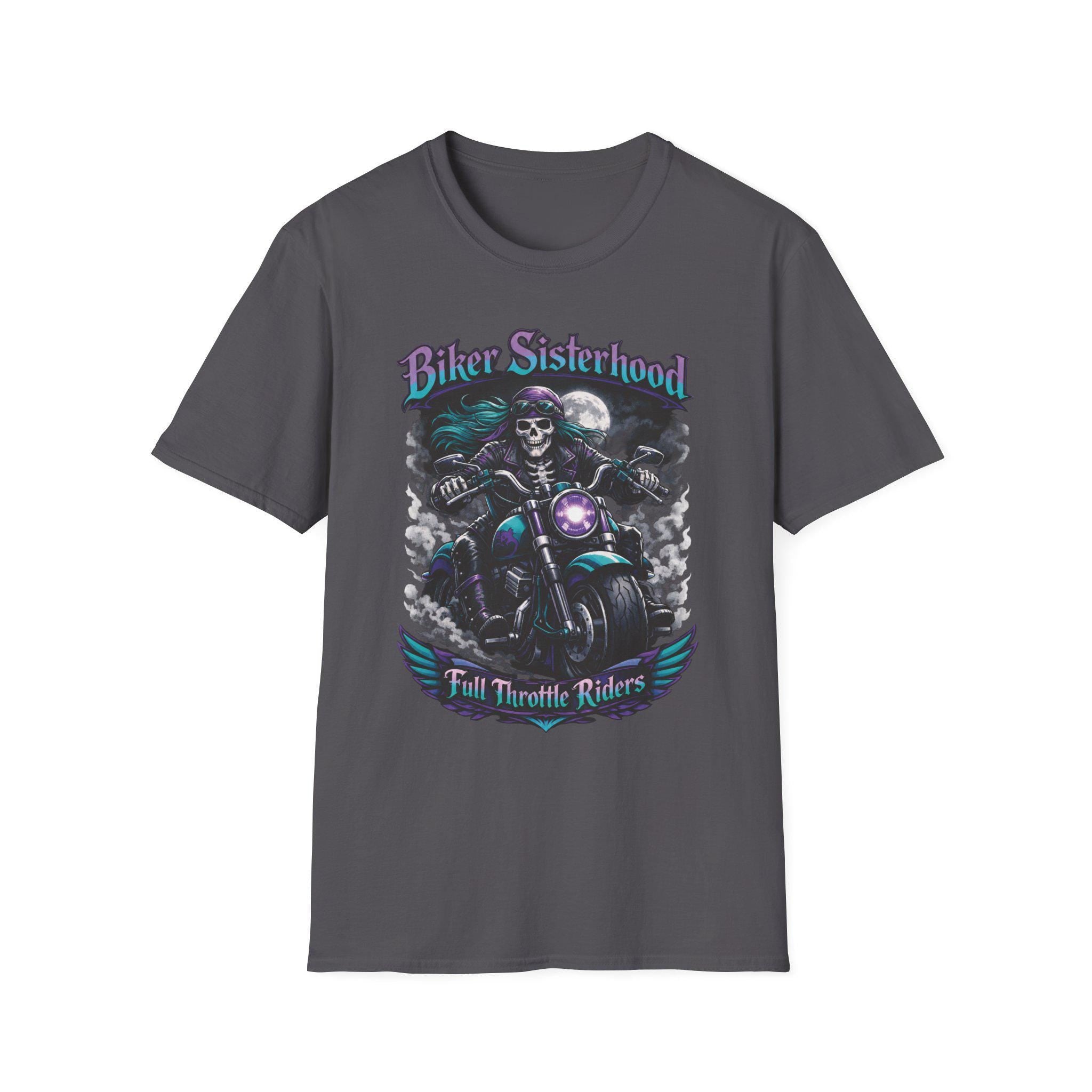 Biker Sisterhood T Shirt Full Throttle Rider Motorcycle Graphic Tee