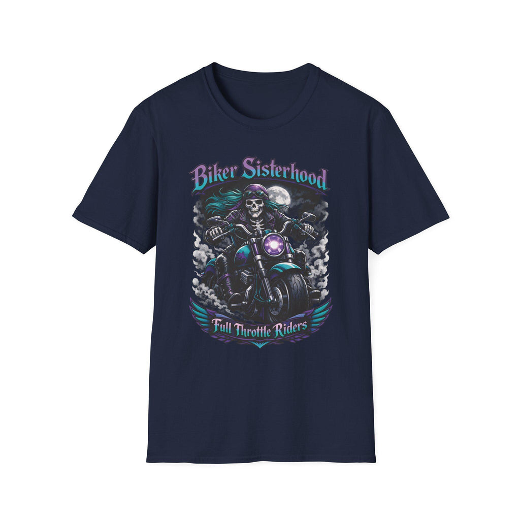 Biker Sisterhood T Shirt Full Throttle Rider Motorcycle Graphic Tee