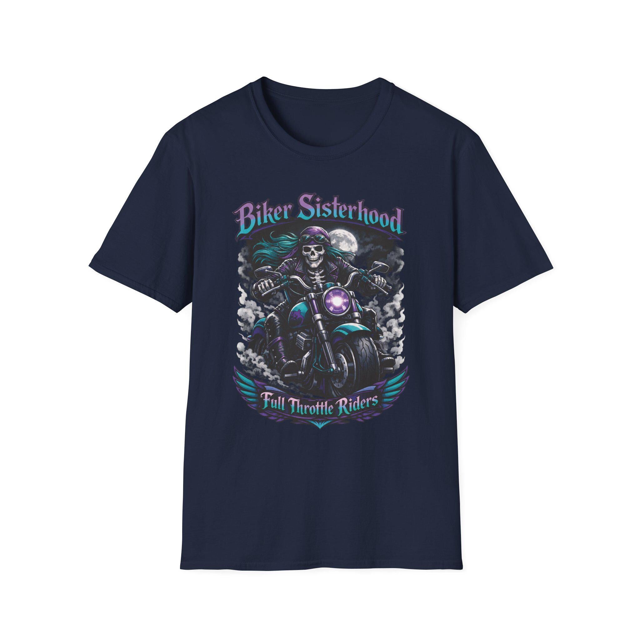 Biker Sisterhood T Shirt Full Throttle Rider Motorcycle Graphic Tee