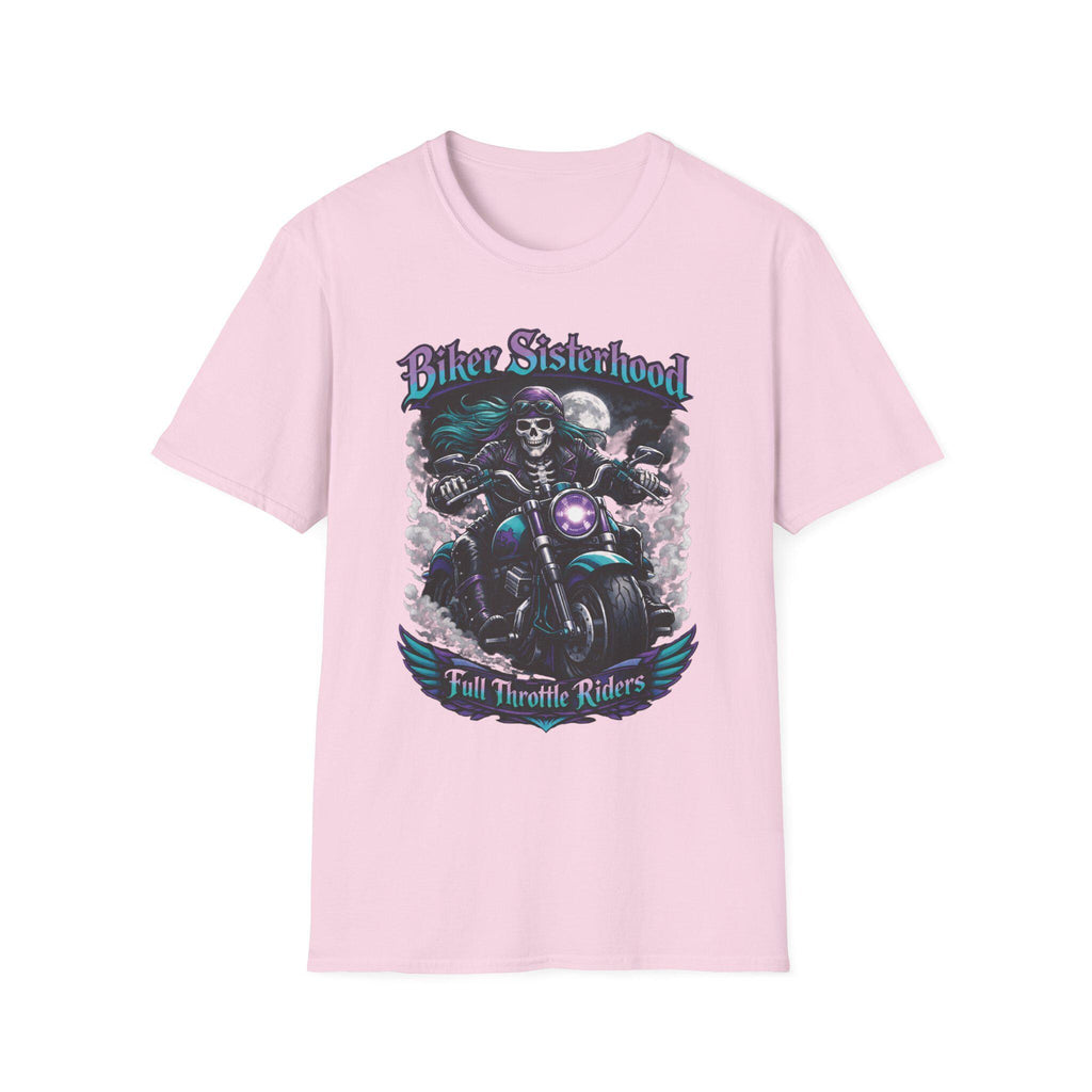 Biker Sisterhood T Shirt Full Throttle Rider Motorcycle Graphic Tee