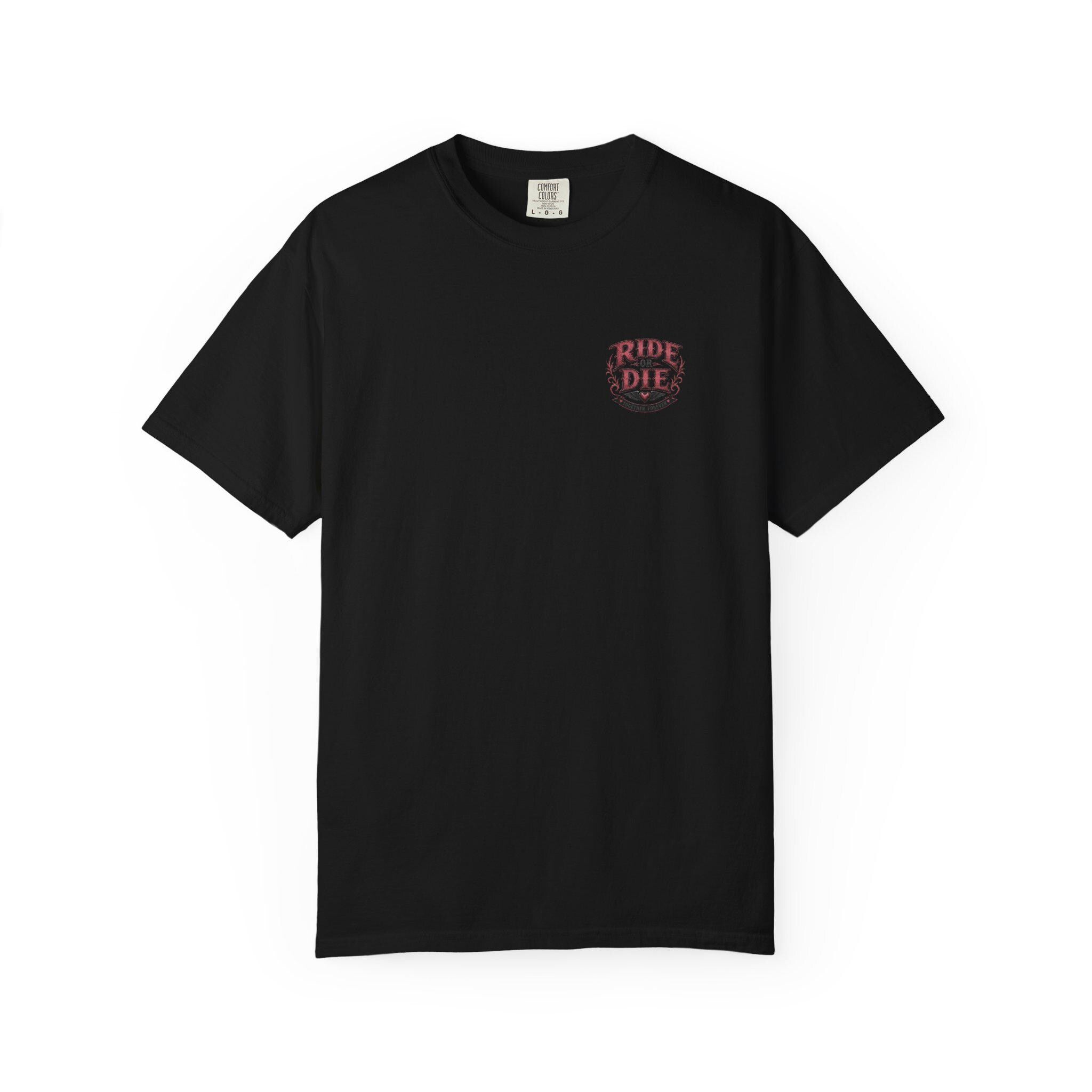 Ride or Die Motorcycle T-Shirt Biker Sunset Back Print