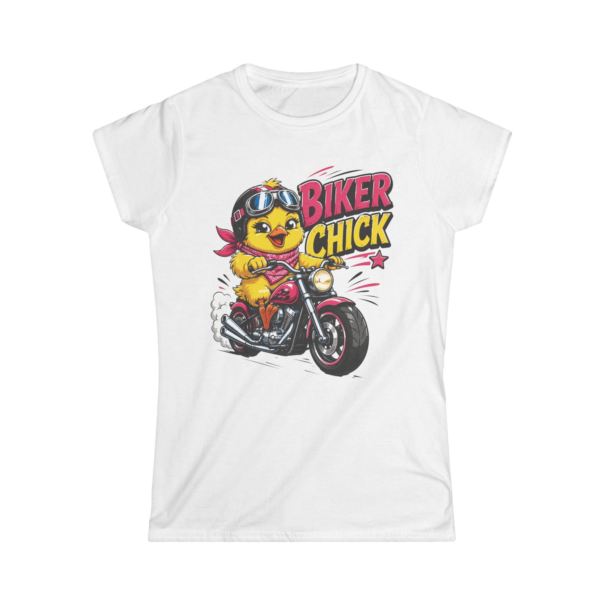 Biker Chick Chick on Motorcycle T-Shirt | Retro Ride Graphic Tee